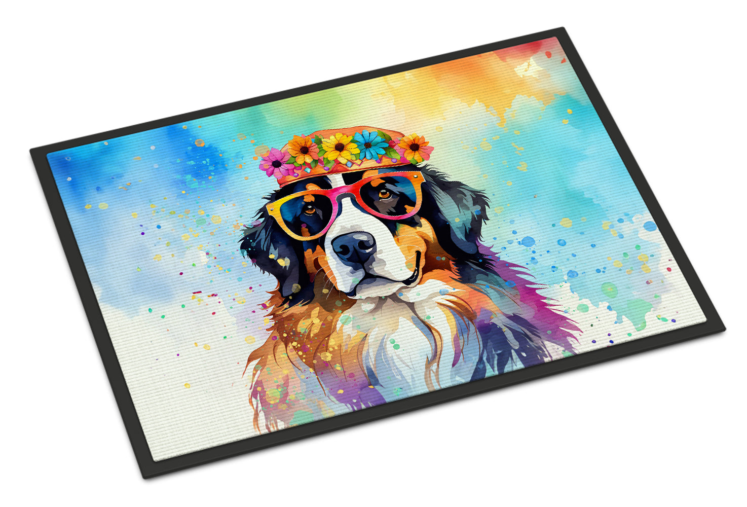 Buy this Bernese Mountain Dog Hippie Dawg Indoor or Outdoor Mat 24x36