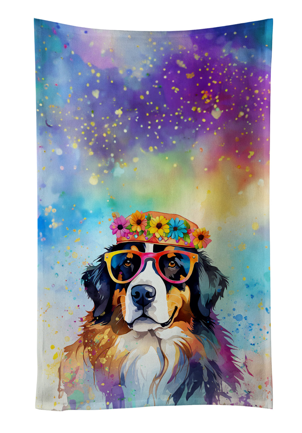 Buy this Bernese Mountain Dog Hippie Dawg Kitchen Towel