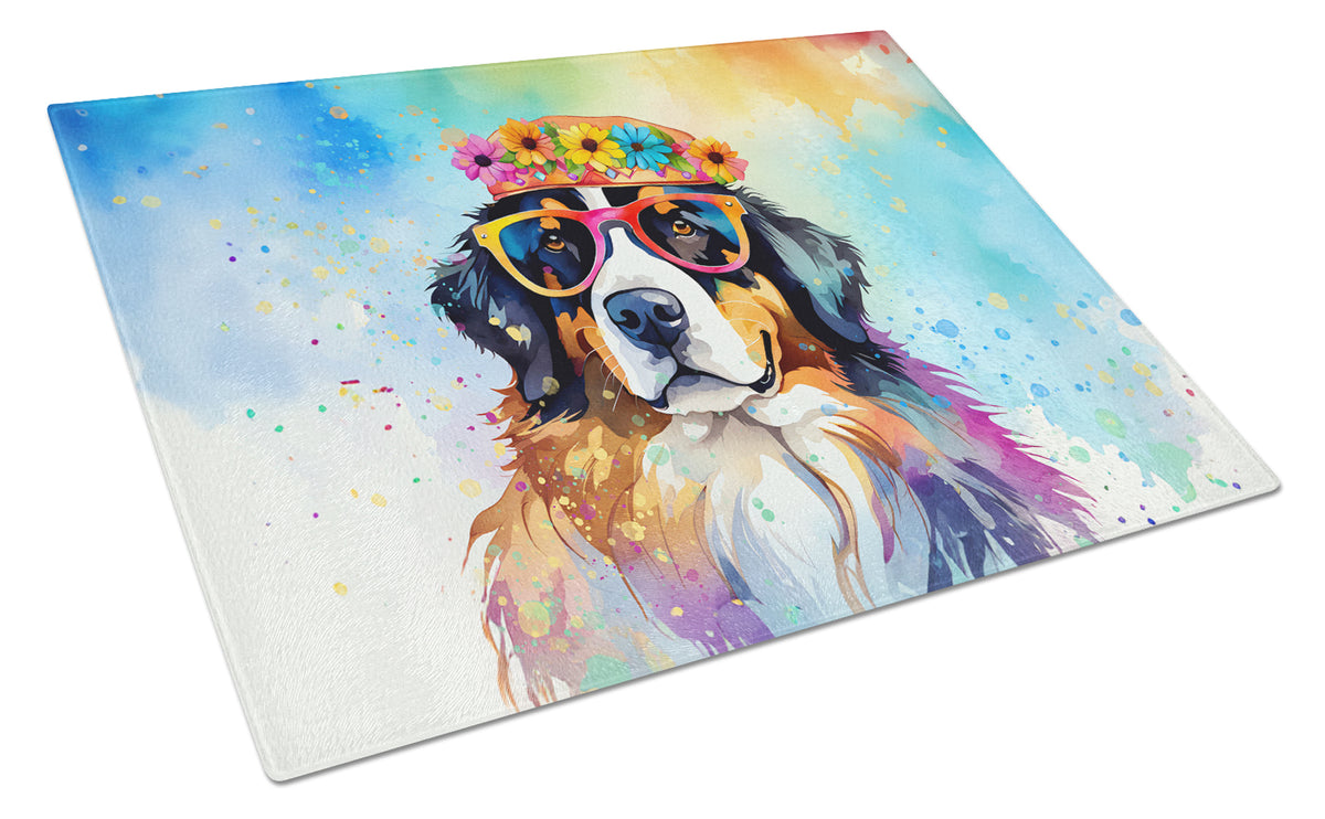 Buy this Bernese Mountain Dog Hippie Dawg Glass Cutting Board Large