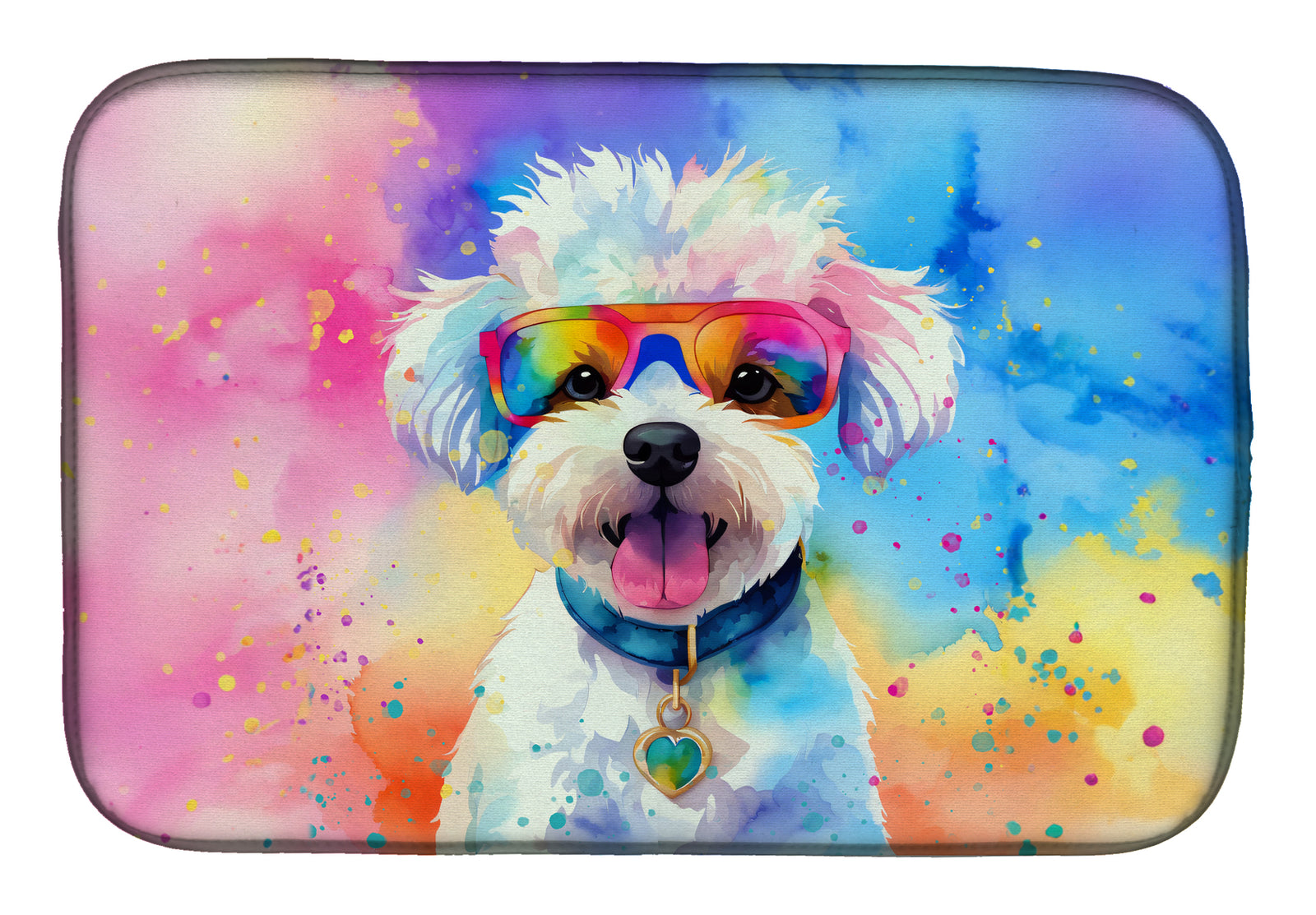 Buy this Bichon Frise Hippie Dawg Dish Drying Mat