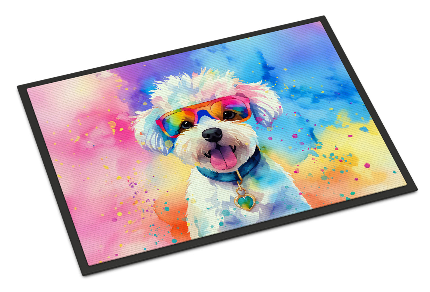 Buy this Bichon Frise Hippie Dawg Indoor or Outdoor Mat 24x36