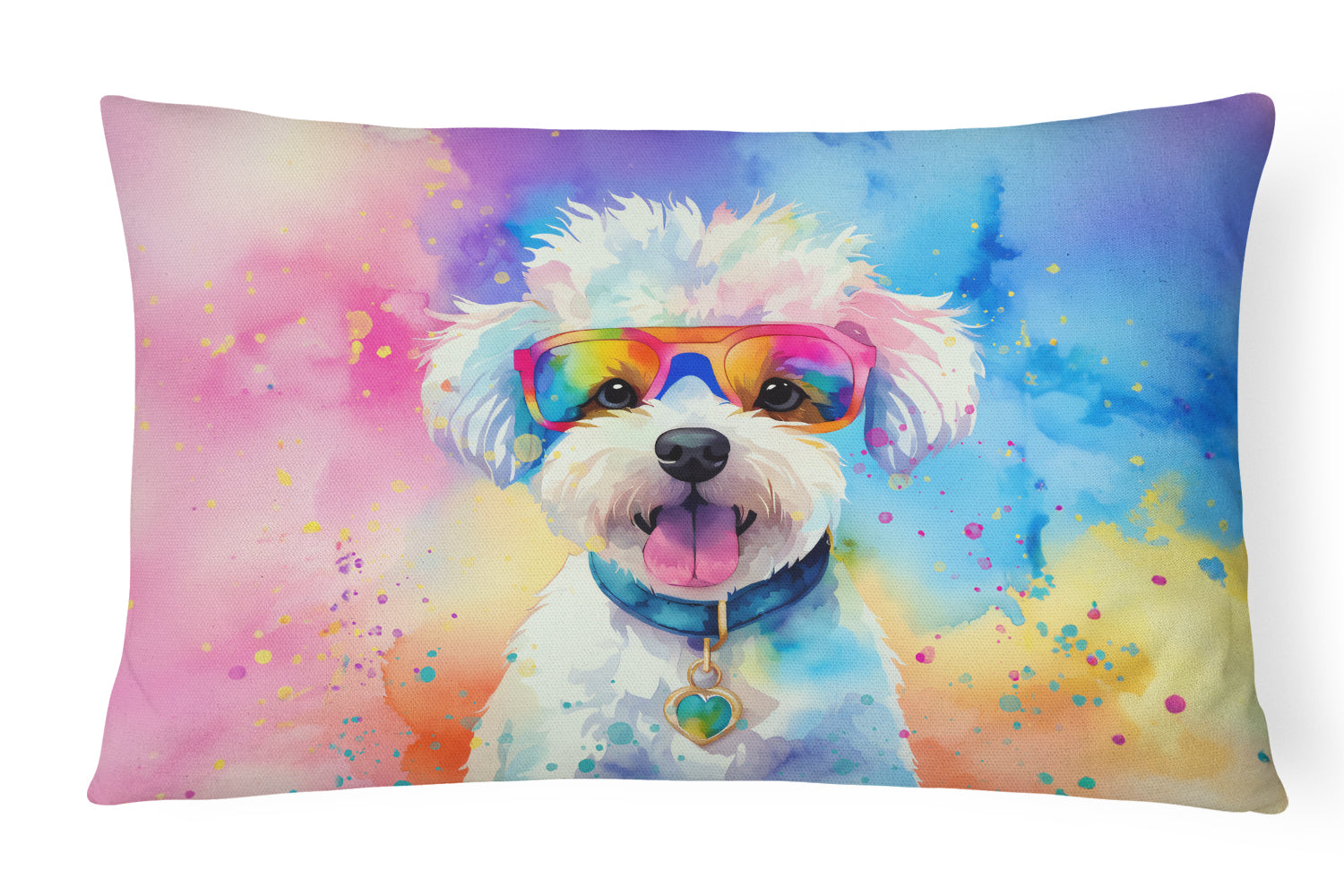 Buy this Bichon Frise Hippie Dawg Fabric Decorative Pillow