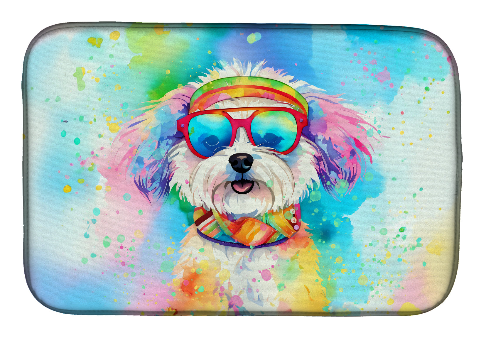 Buy this Bichon Frise Hippie Dawg Dish Drying Mat