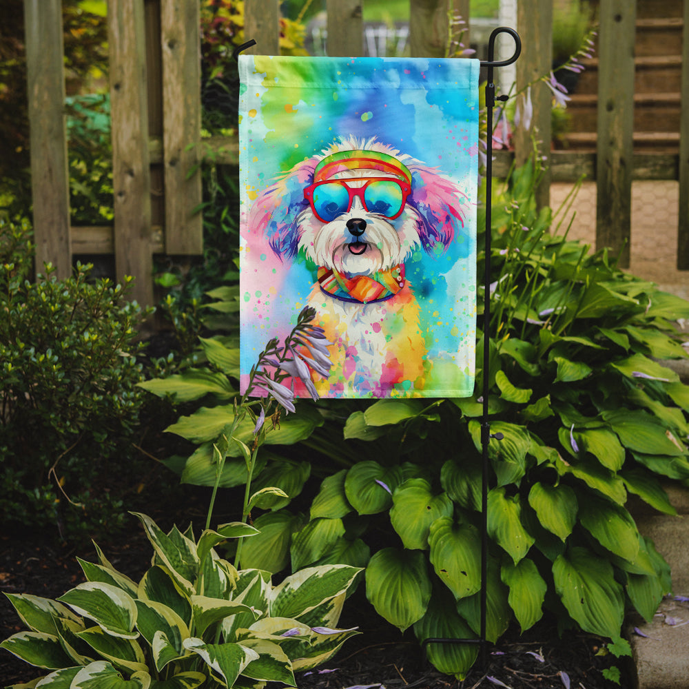 Bichon Frise Hippie Dawg Garden Flag