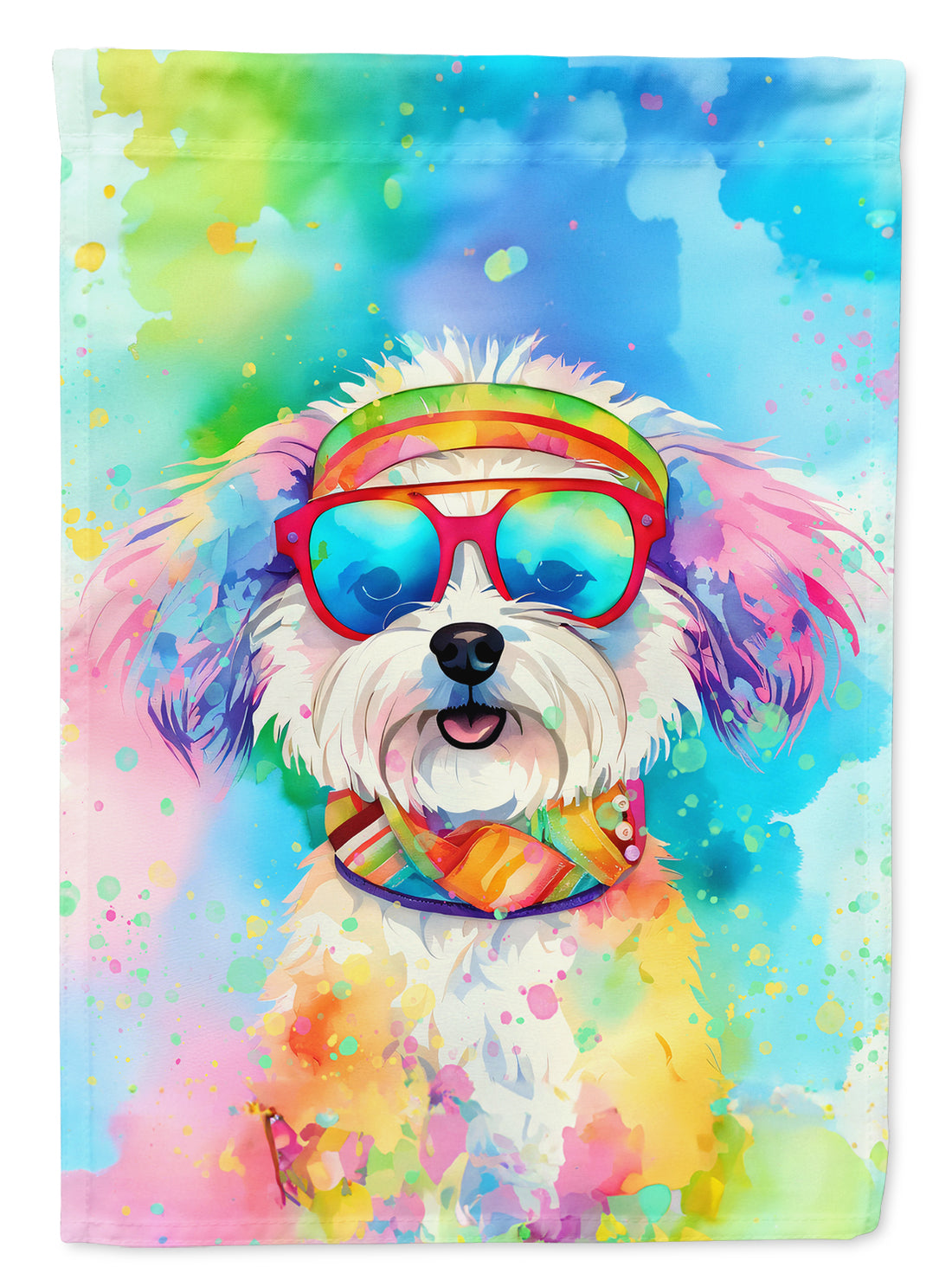 Buy this Bichon Frise Hippie Dawg Garden Flag