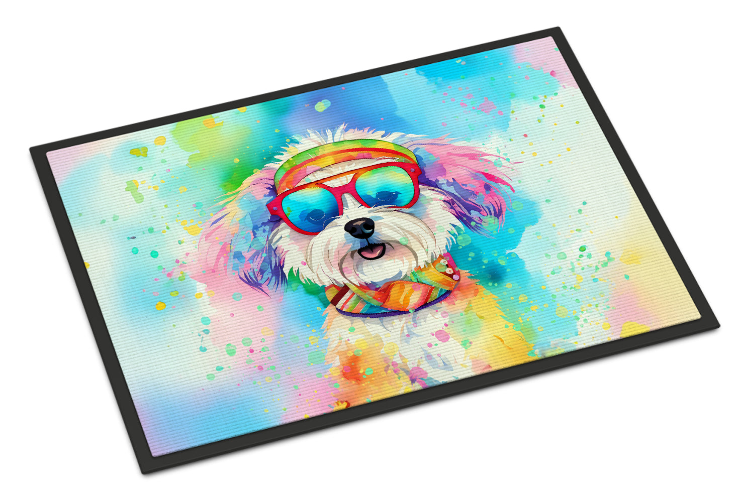 Buy this Bichon Frise Hippie Dawg Indoor or Outdoor Mat 24x36