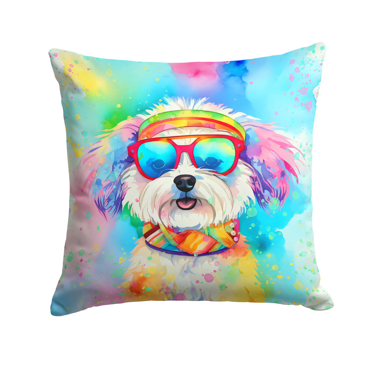 Buy this Bichon Frise Hippie Dawg Fabric Decorative Pillow