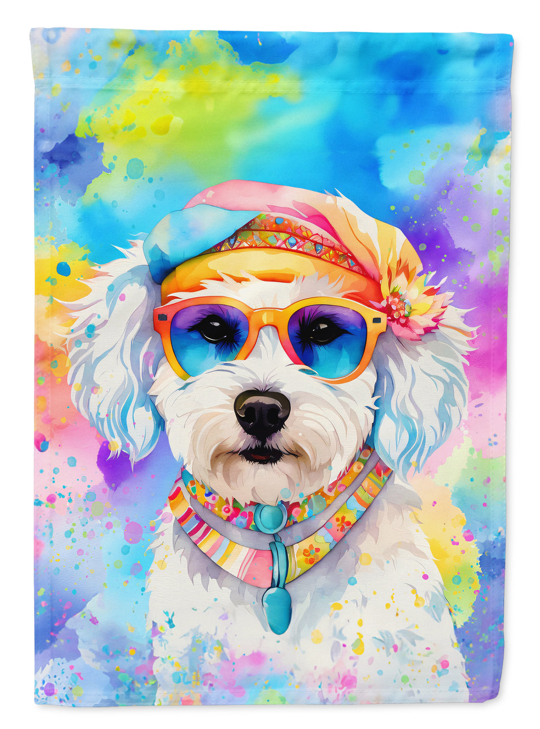 Buy this Bichon Frise Hippie Dawg Garden Flag