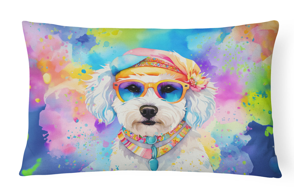 Buy this Bichon Frise Hippie Dawg Fabric Decorative Pillow