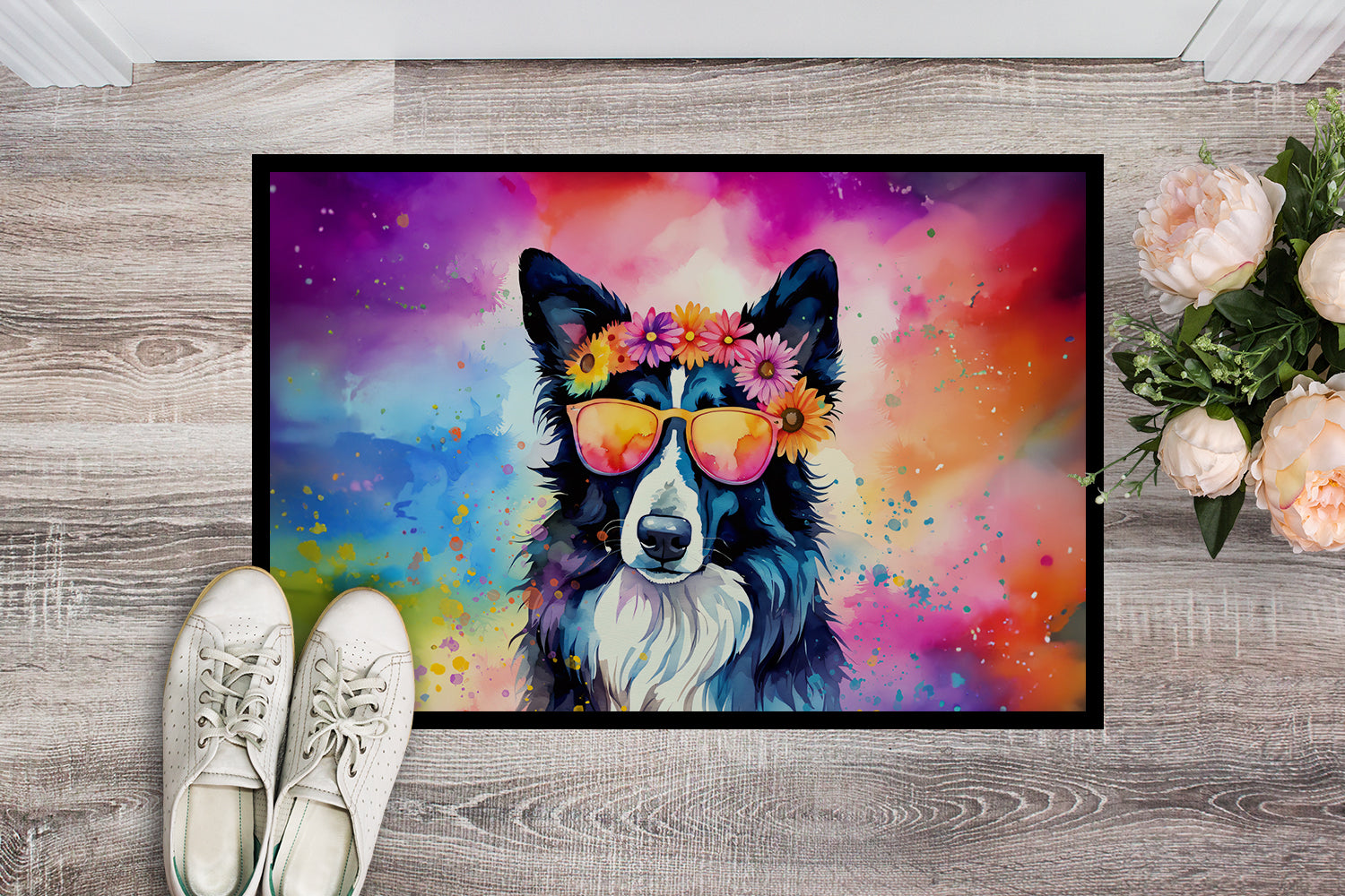 Buy this Border Collie Hippie Dawg Doormat