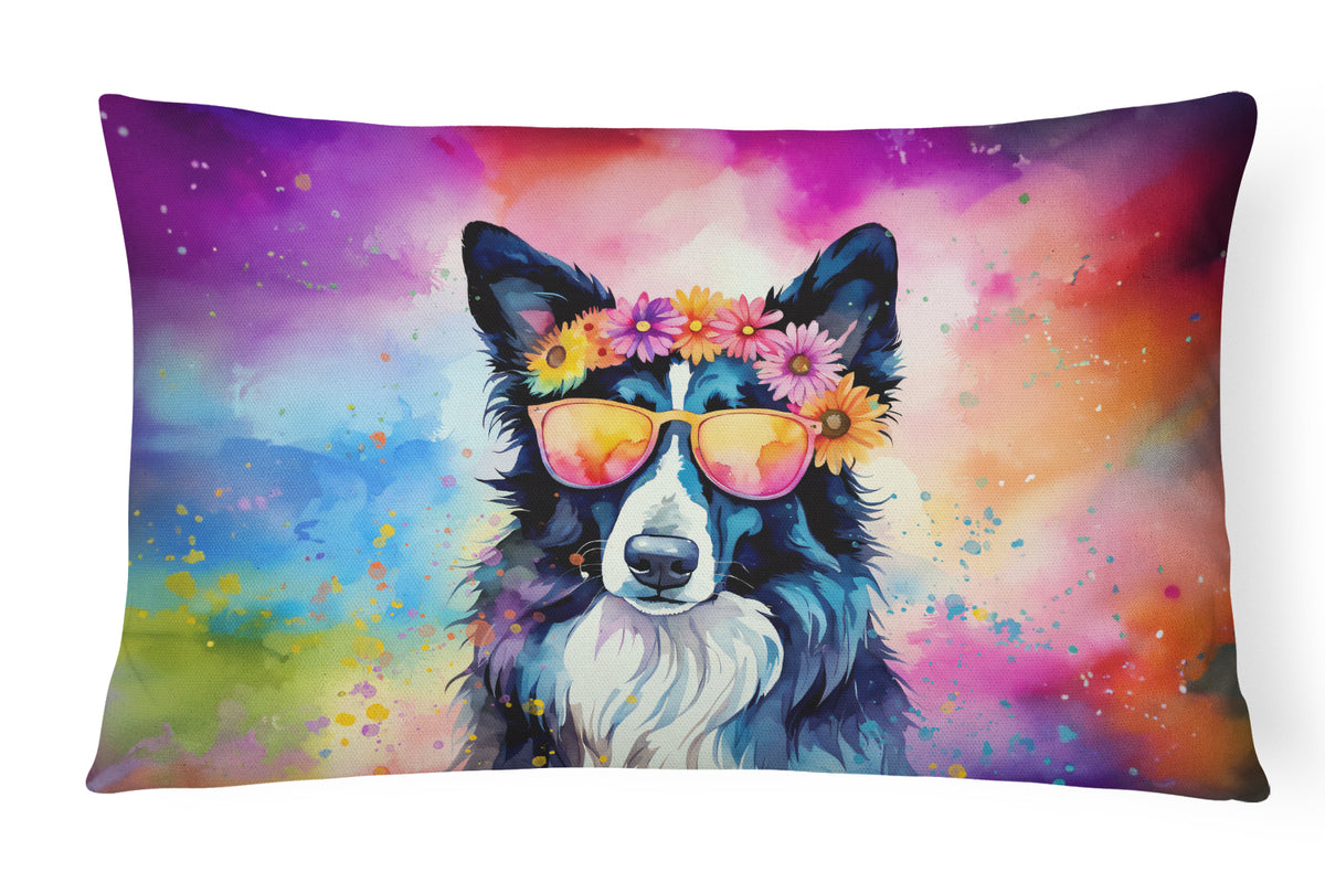 Buy this Border Collie Hippie Dawg Fabric Decorative Pillow