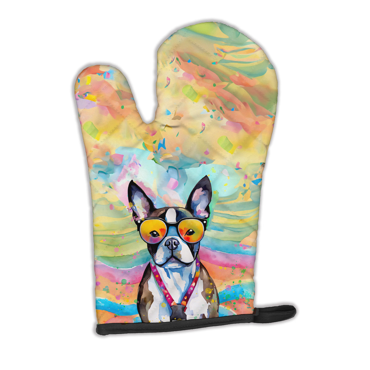 Buy this Boston Terrier Hippie Dawg Oven Mitt