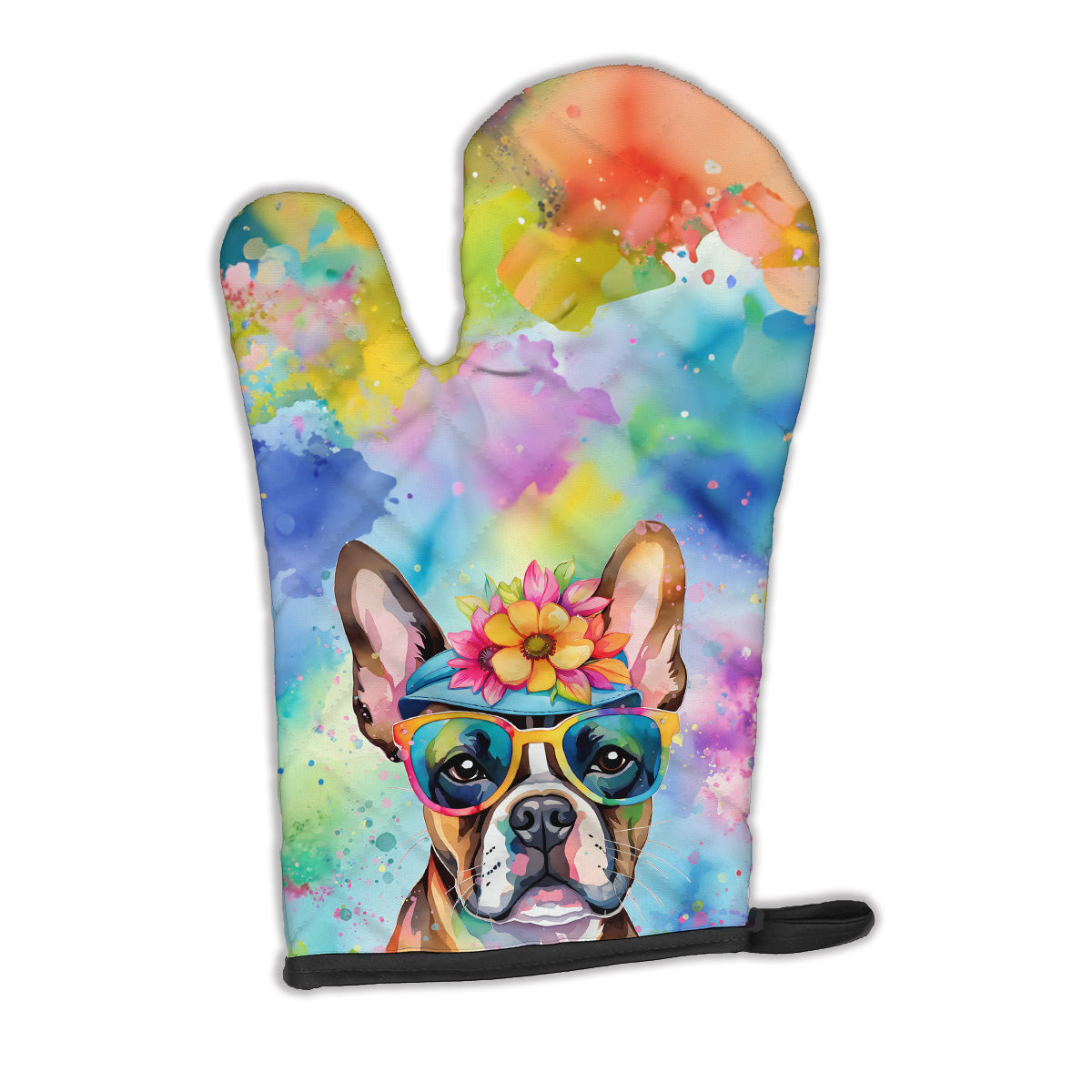 Buy this Boston Terrier Hippie Dawg Oven Mitt