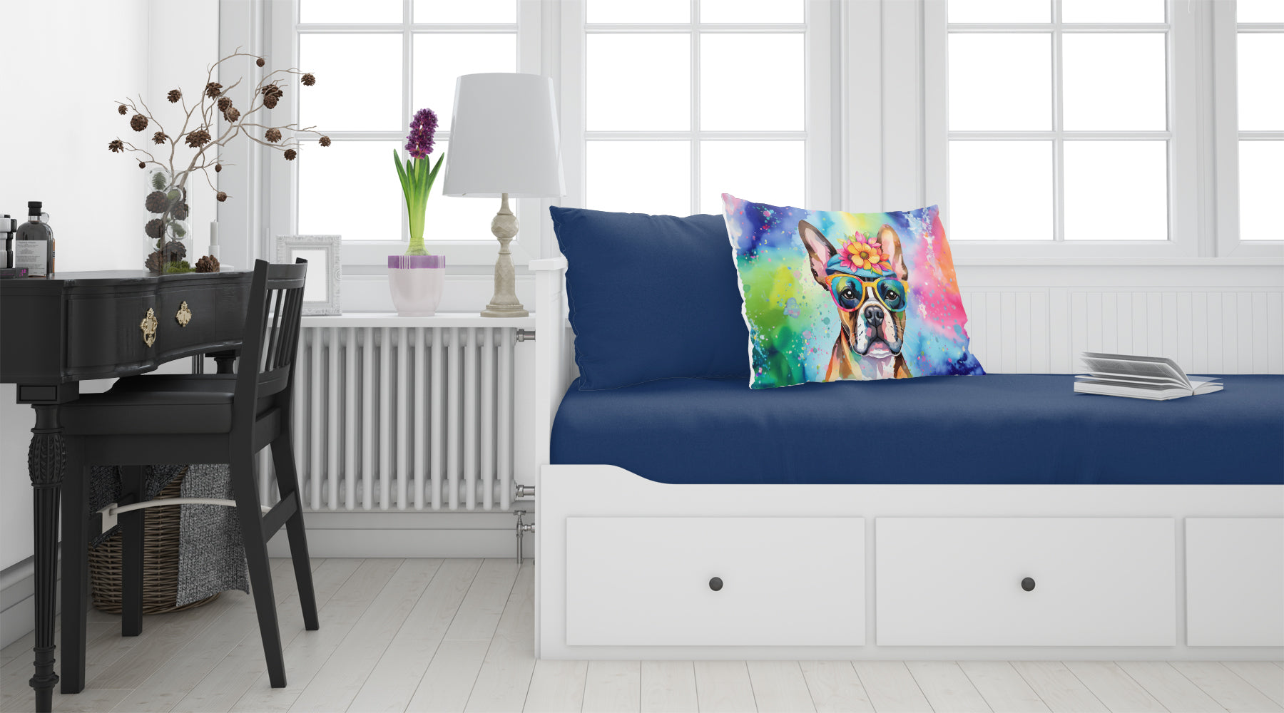 Buy this Boston Terrier Hippie Dawg Standard Pillowcase