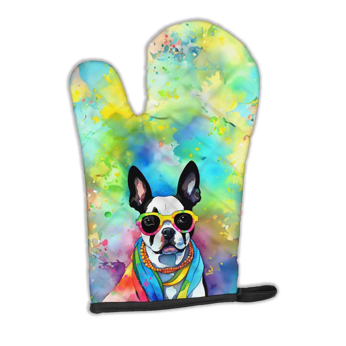 Buy this Boston Terrier Hippie Dawg Oven Mitt