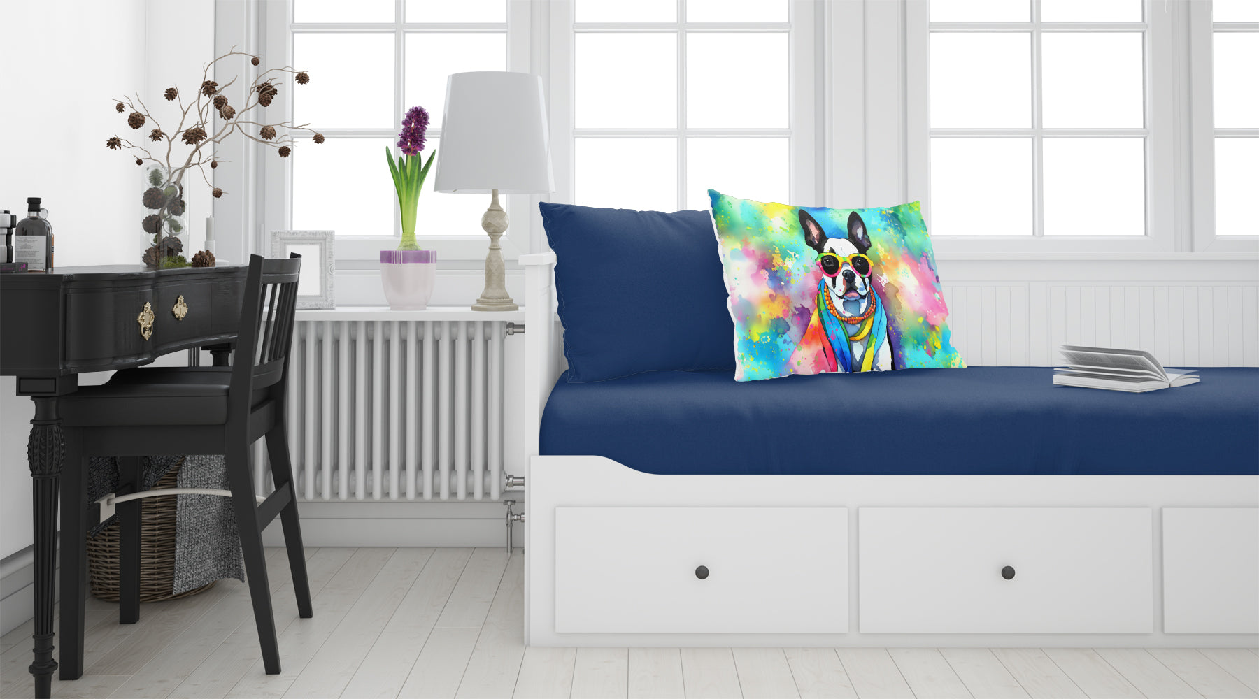 Boston Terrier Hippie Dawg Standard Pillowcase