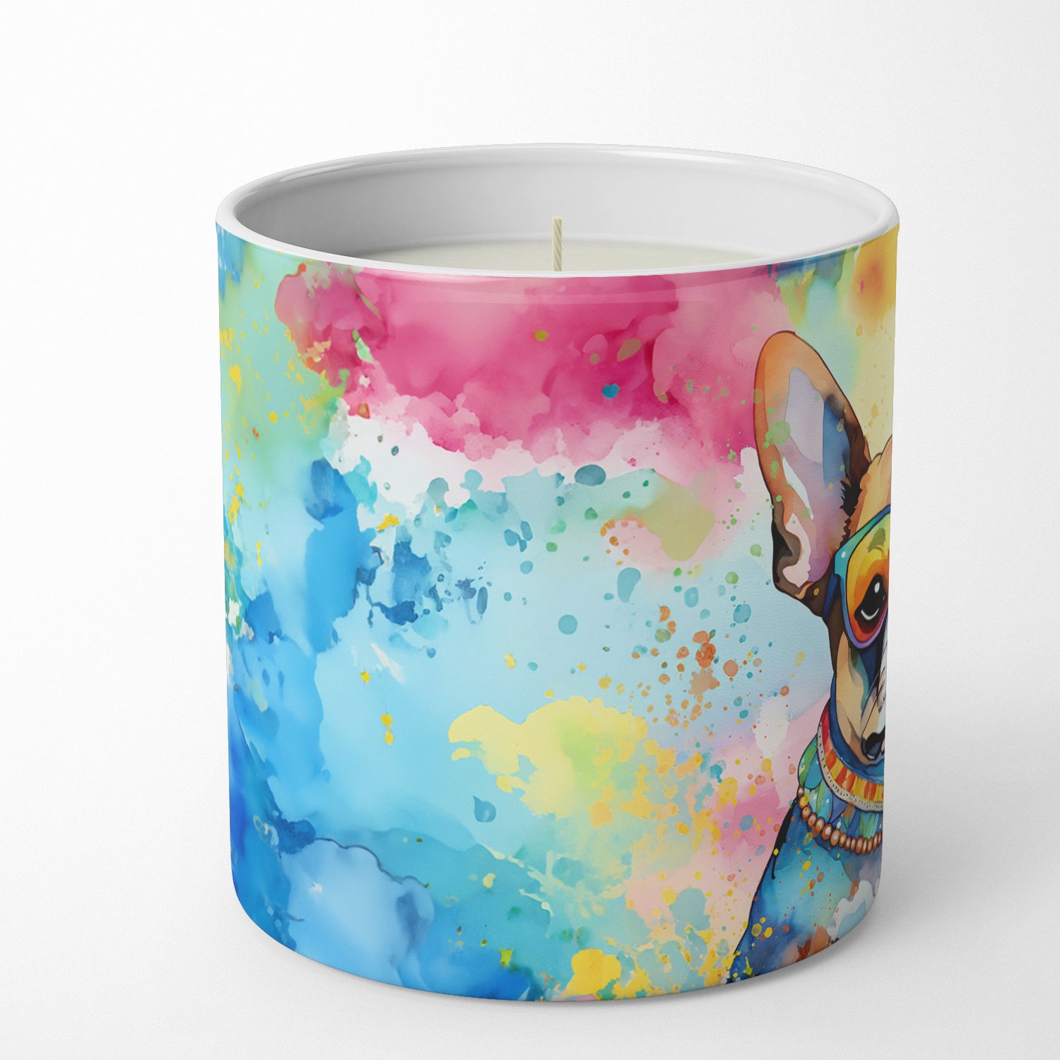 Boston Terrier Hippie Dawg Decorative Soy Candle