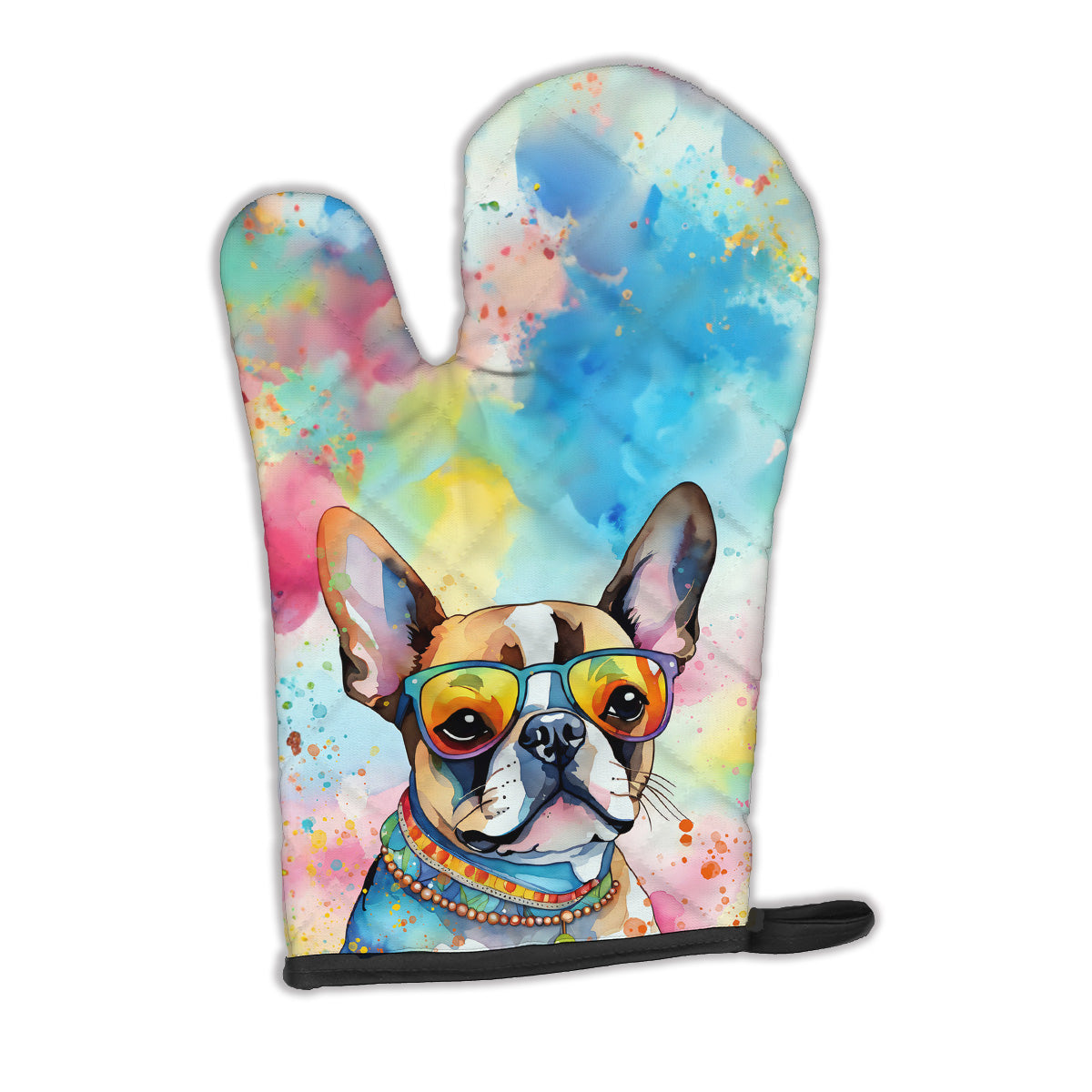 Buy this Boston Terrier Hippie Dawg Oven Mitt