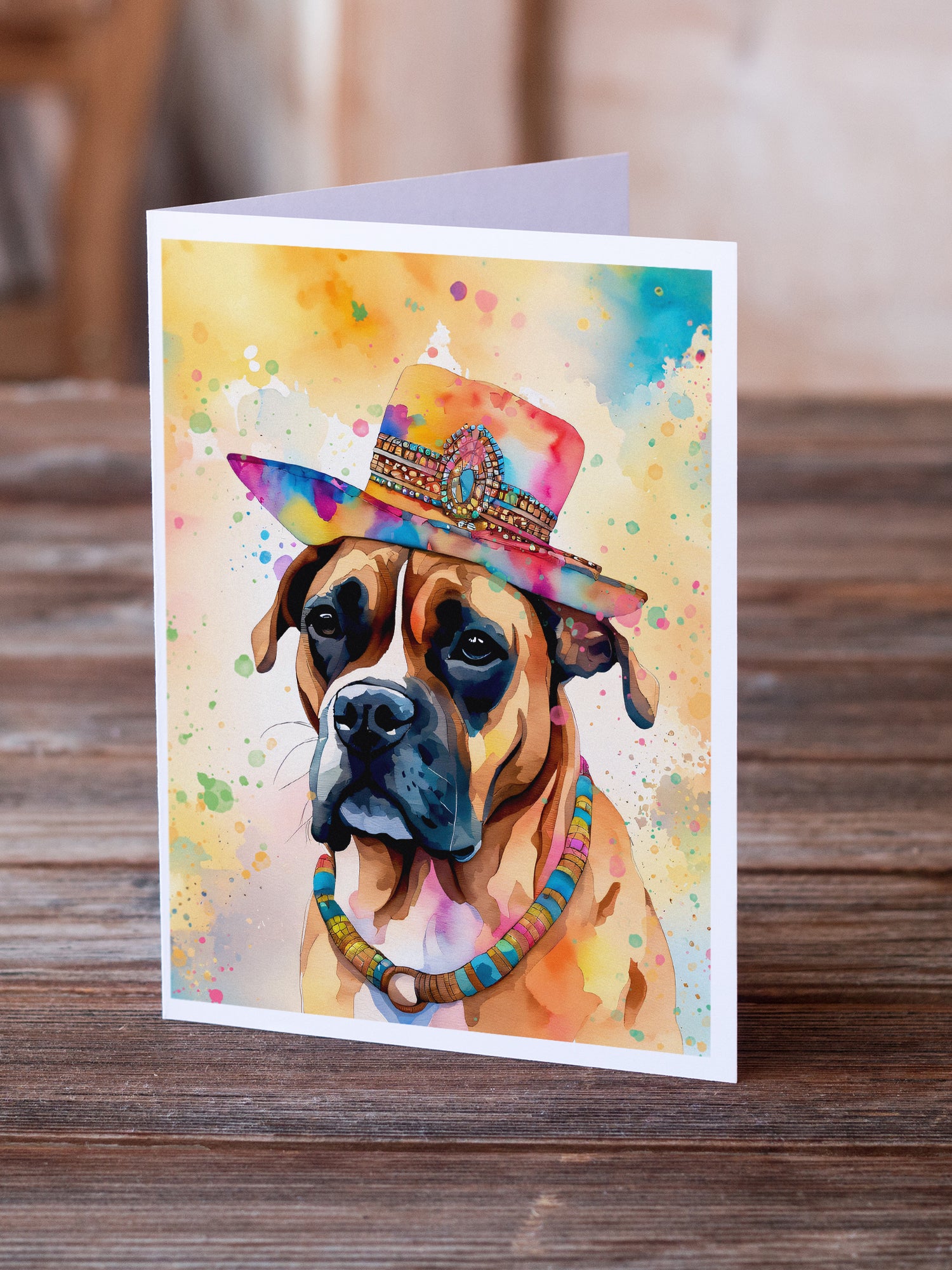 Buy this Boxer Hippie Dawg Greeting Cards Pack of 8