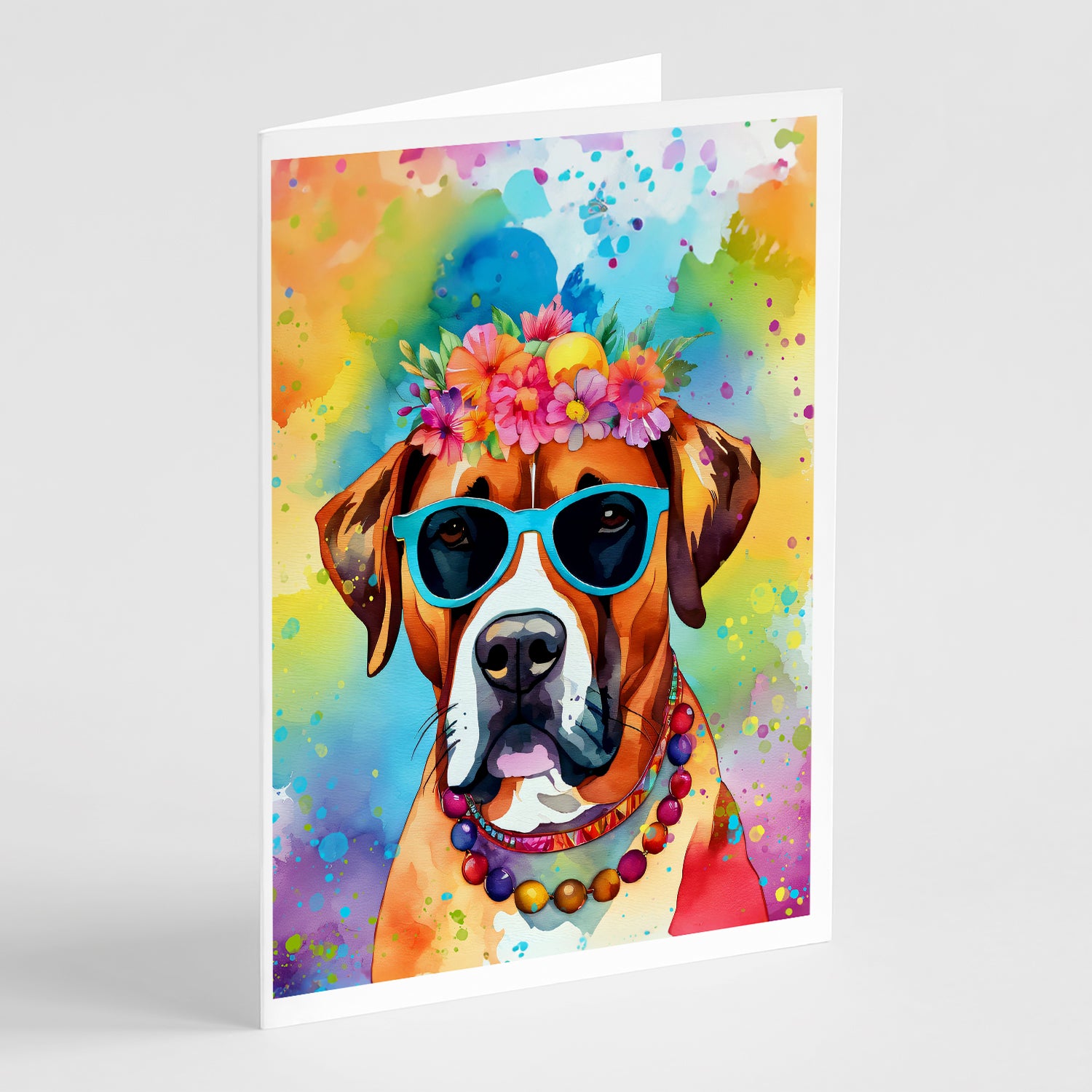 Buy this Boxer Hippie Dawg Greeting Cards Pack of 8