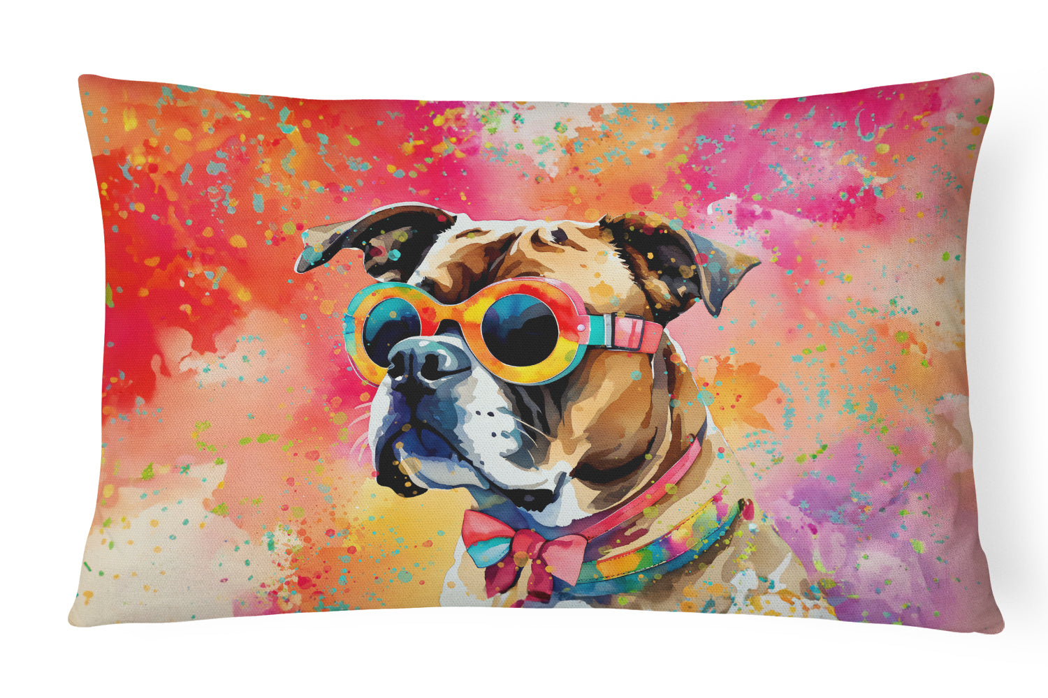 Buy this Boxer Hippie Dawg Fabric Decorative Pillow