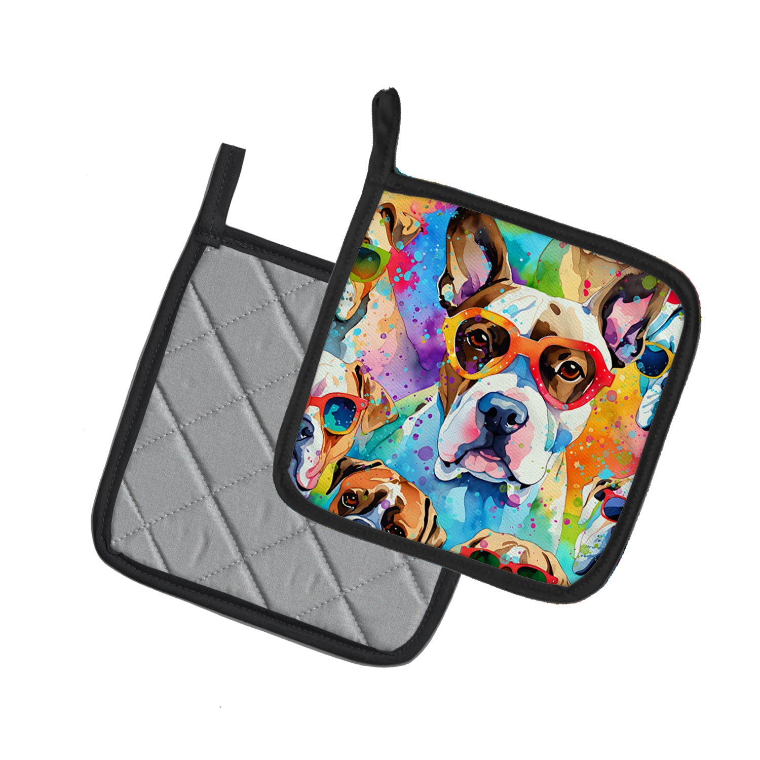 Boxer Hippie Dawg Pair of Pot Holders