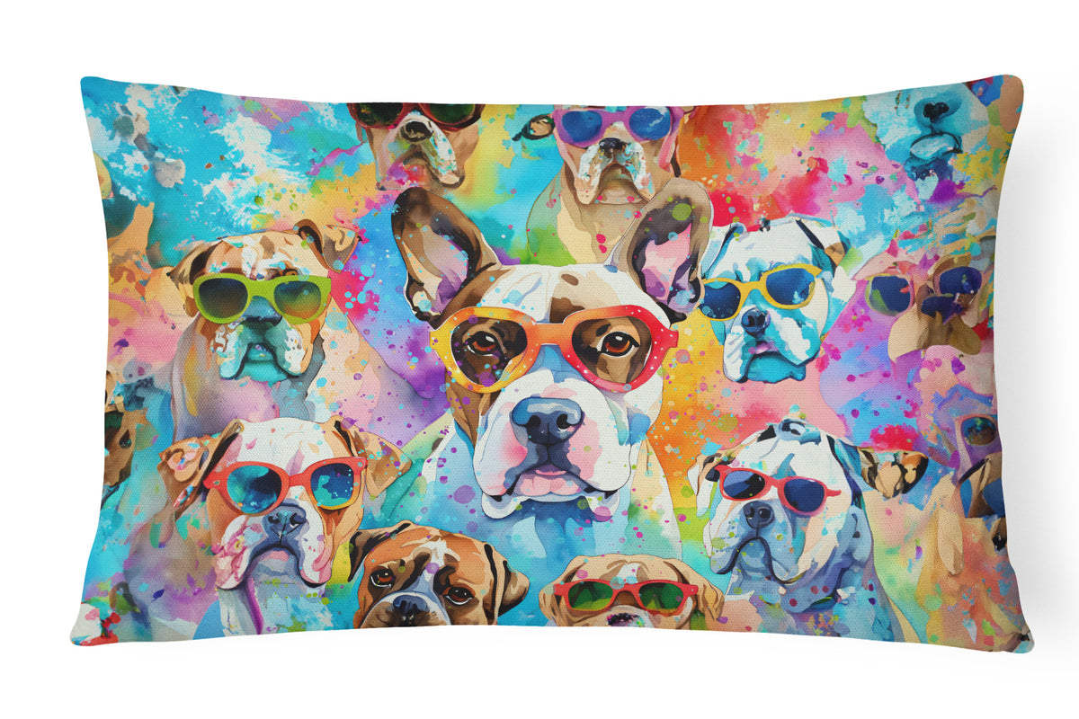 Buy this Boxer Hippie Dawg Fabric Decorative Pillow