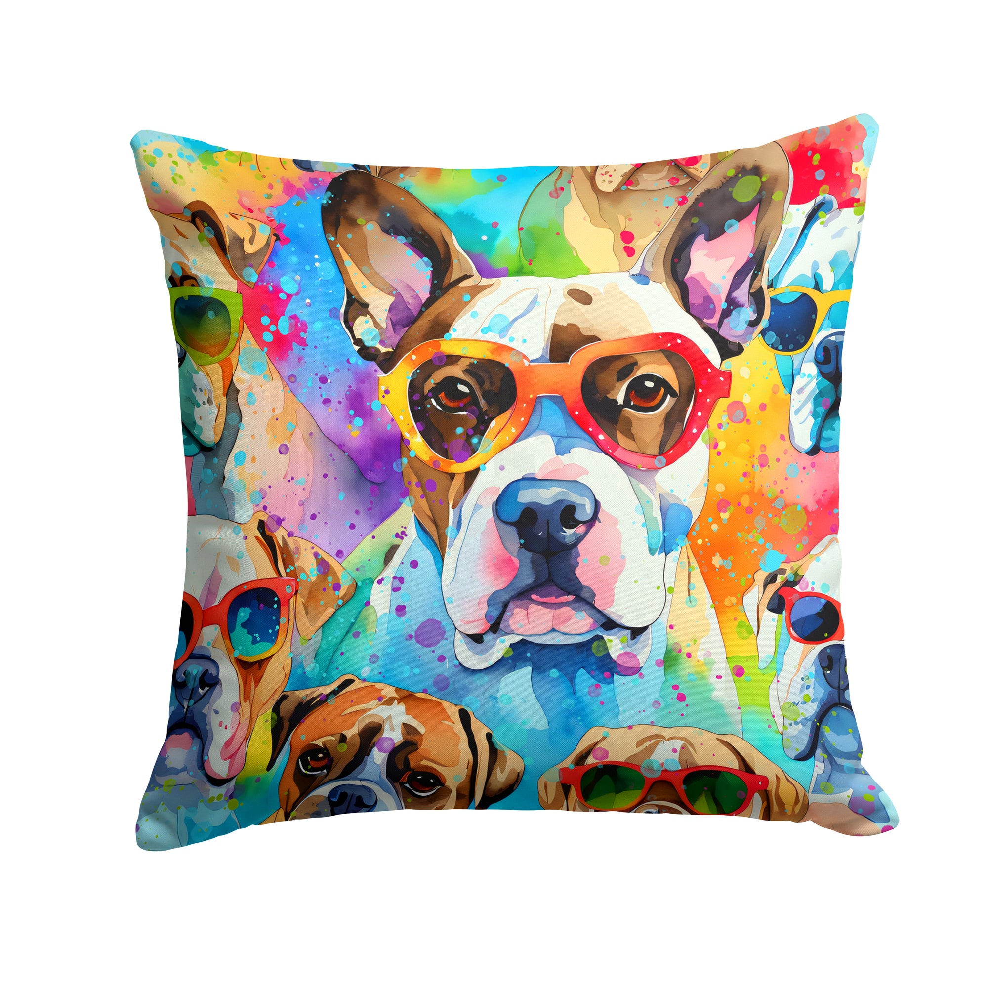 Buy this Boxer Hippie Dawg Fabric Decorative Pillow