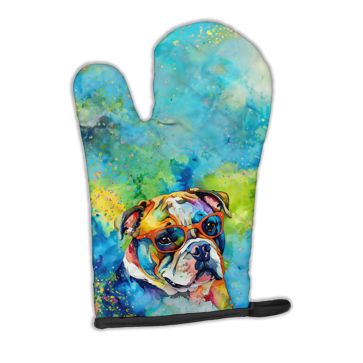 Buy this English Bulldog Hippie Dawg Oven Mitt