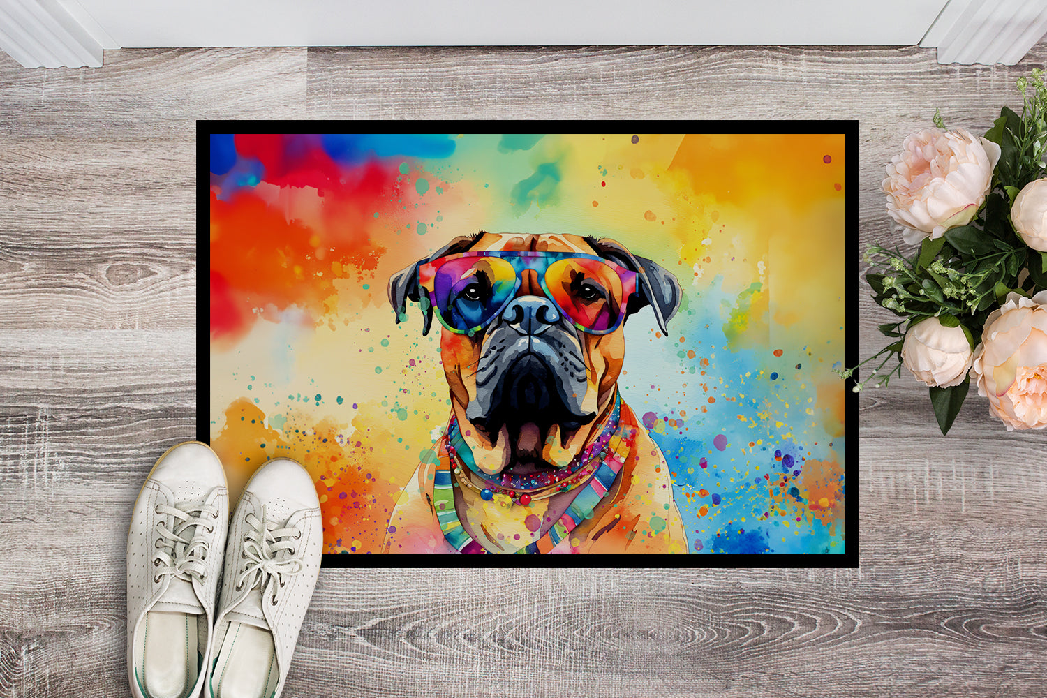 Bullmastiff Hippie Dawg Doormat