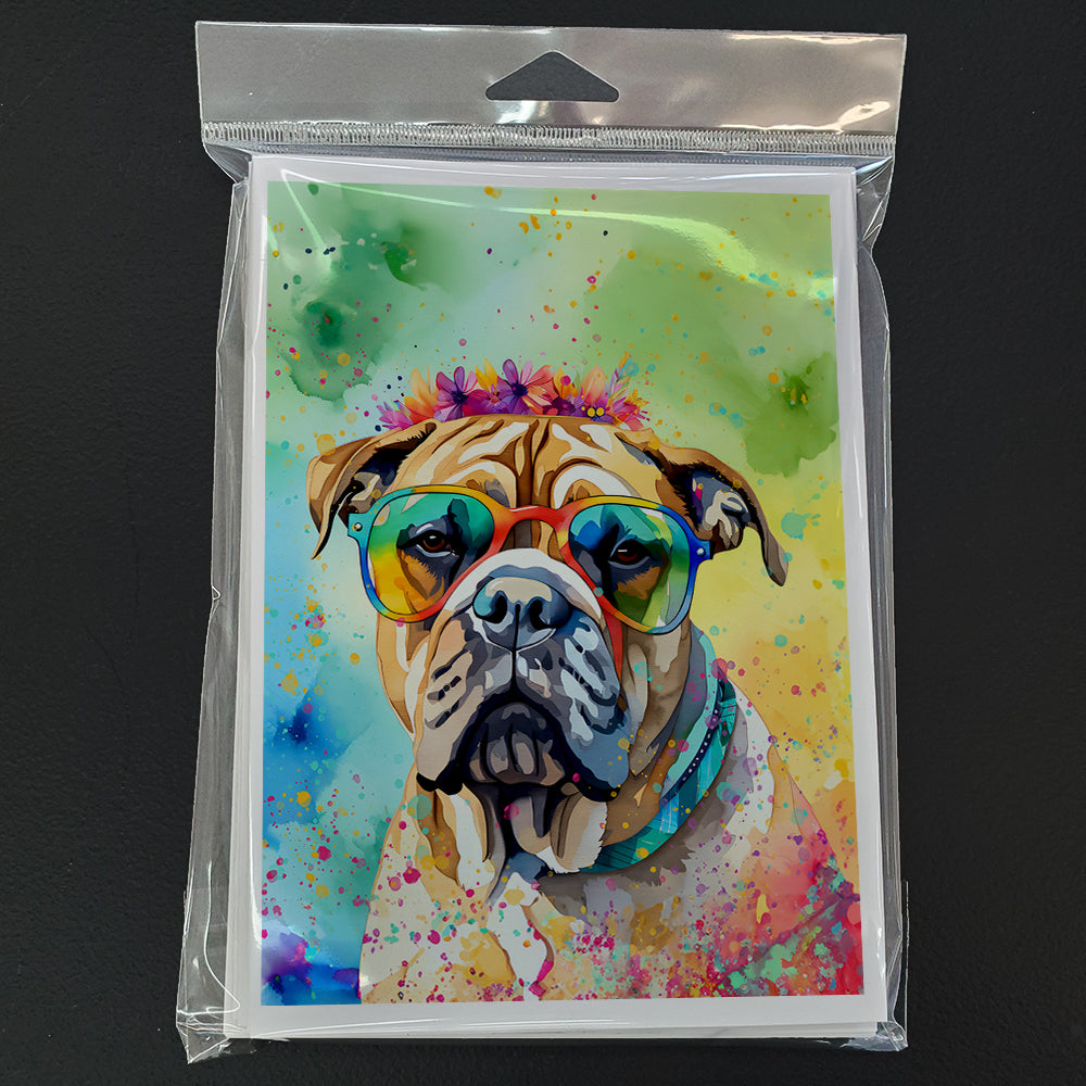 Bullmastiff Hippie Dawg Greeting Cards Pack of 8