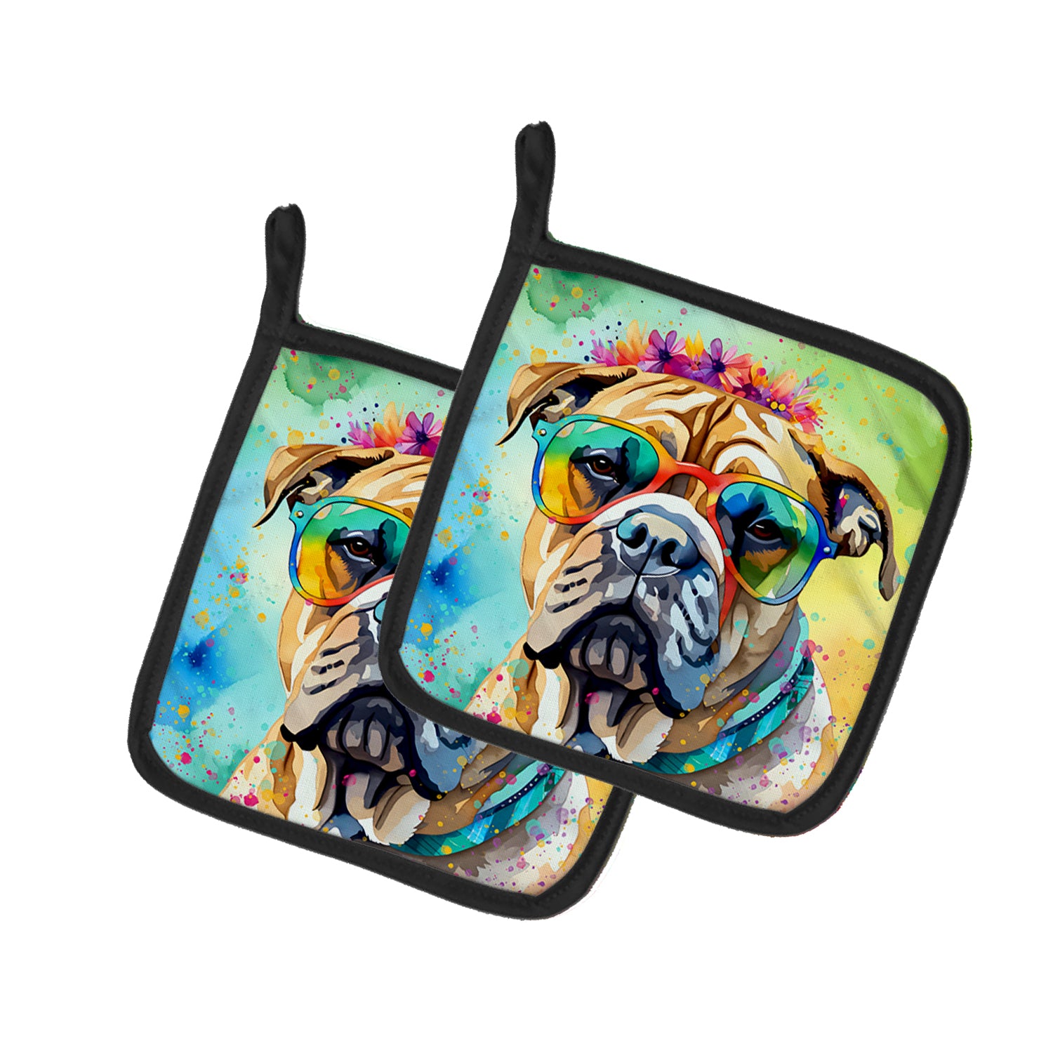 Buy this Bullmastiff Hippie Dawg Pair of Pot Holders