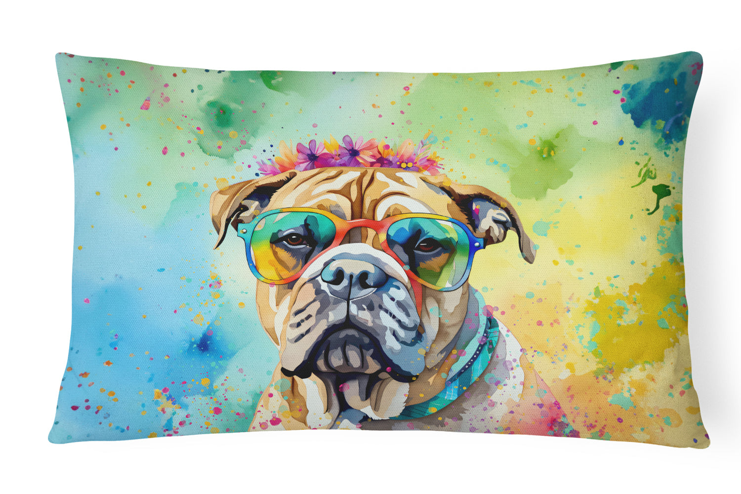 Buy this Bullmastiff Hippie Dawg Fabric Decorative Pillow