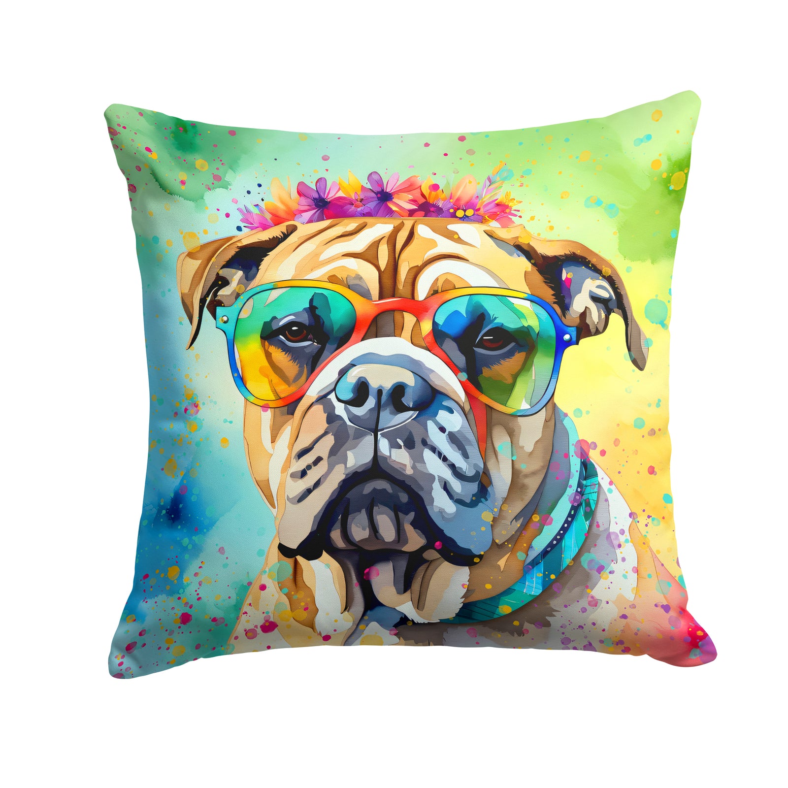 Buy this Bullmastiff Hippie Dawg Fabric Decorative Pillow