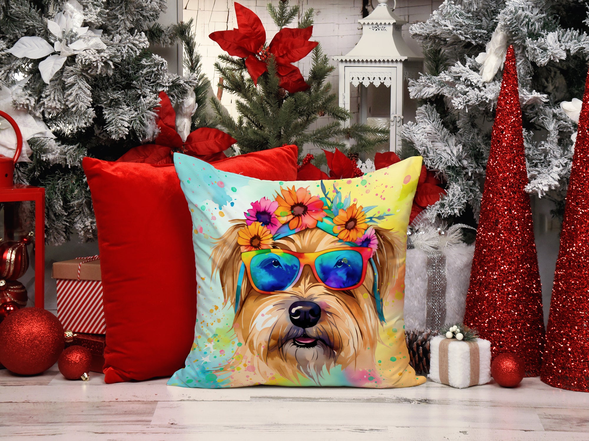 Buy this Cairn Terrier Hippie Dawg Fabric Decorative Pillow