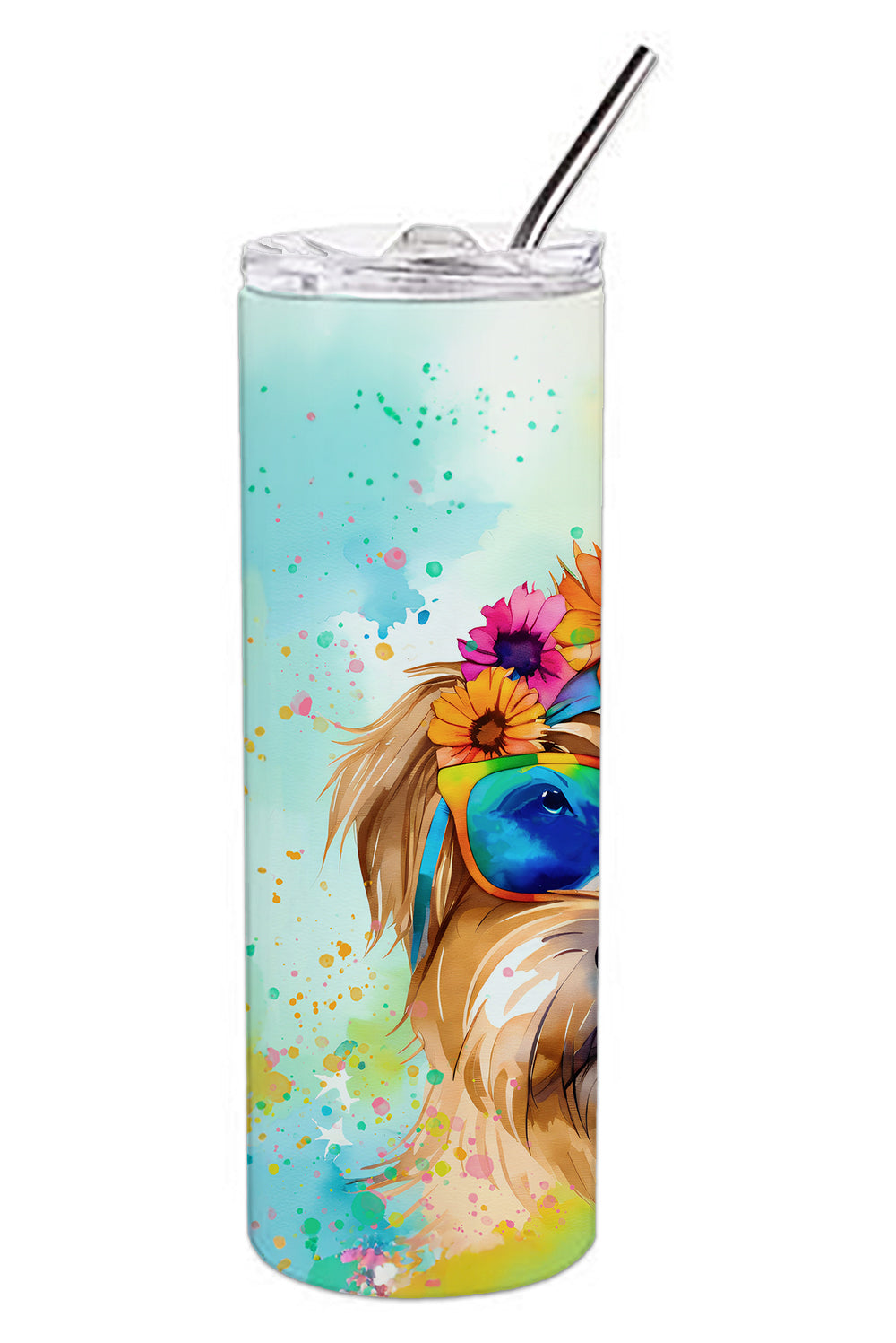 Cairn Terrier Hippie Dawg Stainless Steel Skinny Tumbler