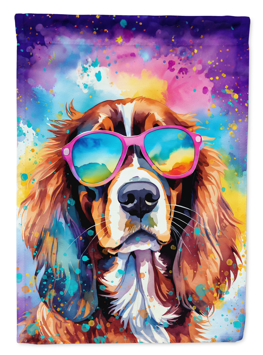 Buy this Cavalier Spaniel Hippie Dawg House Flag