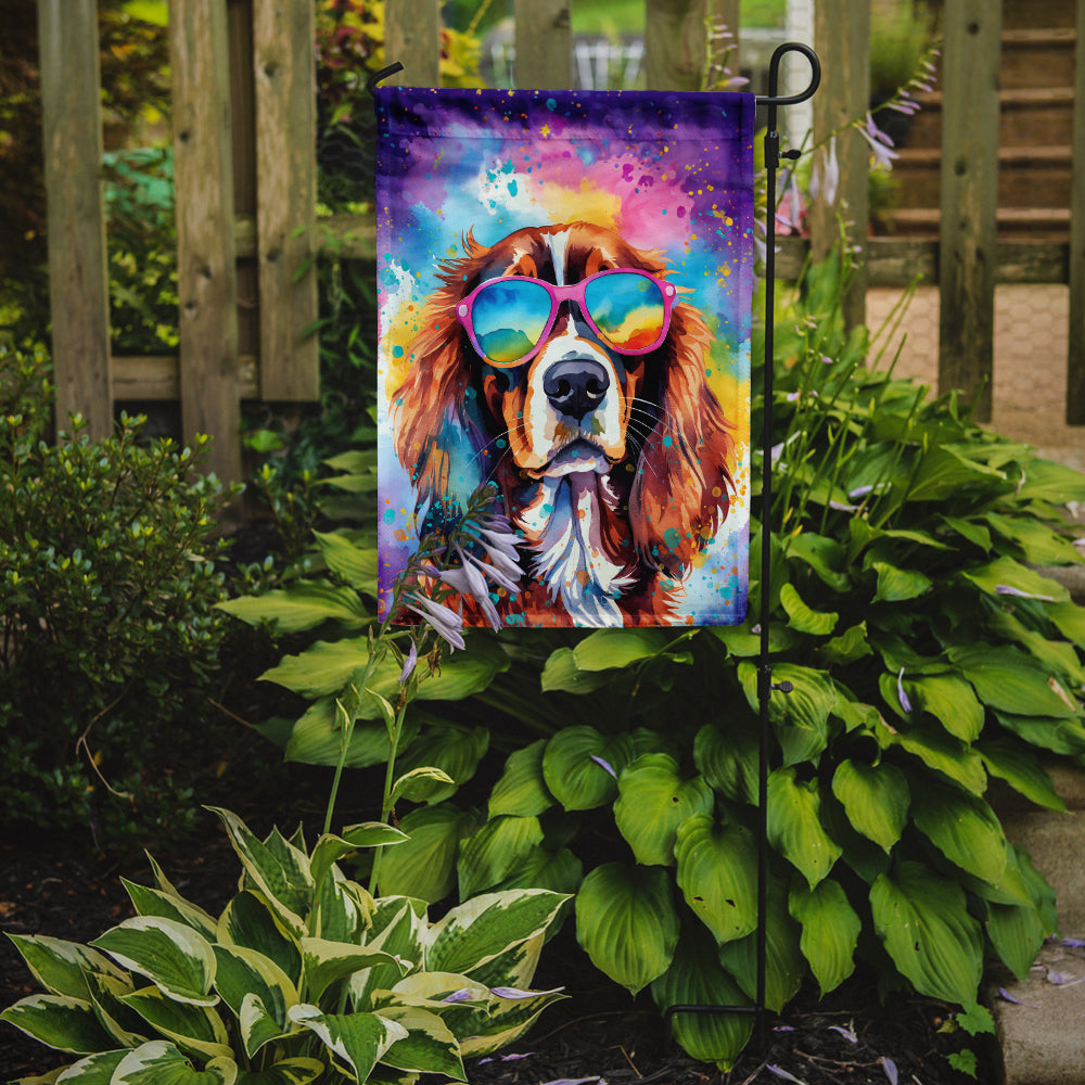 Cavalier Spaniel Hippie Dawg Garden Flag