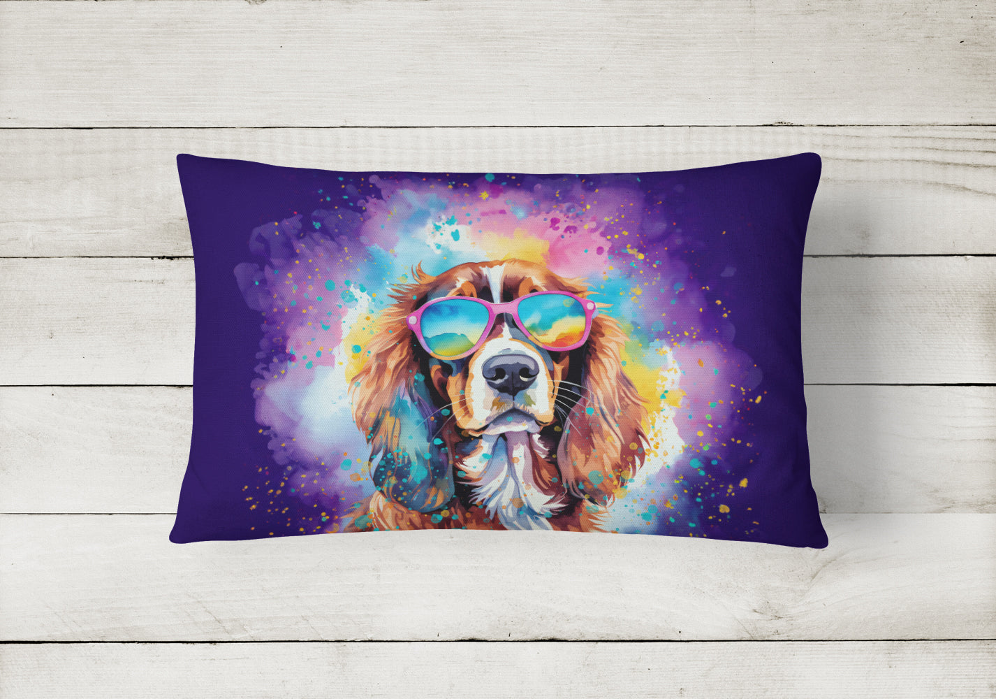 Buy this Cavalier Spaniel Hippie Dawg Fabric Decorative Pillow