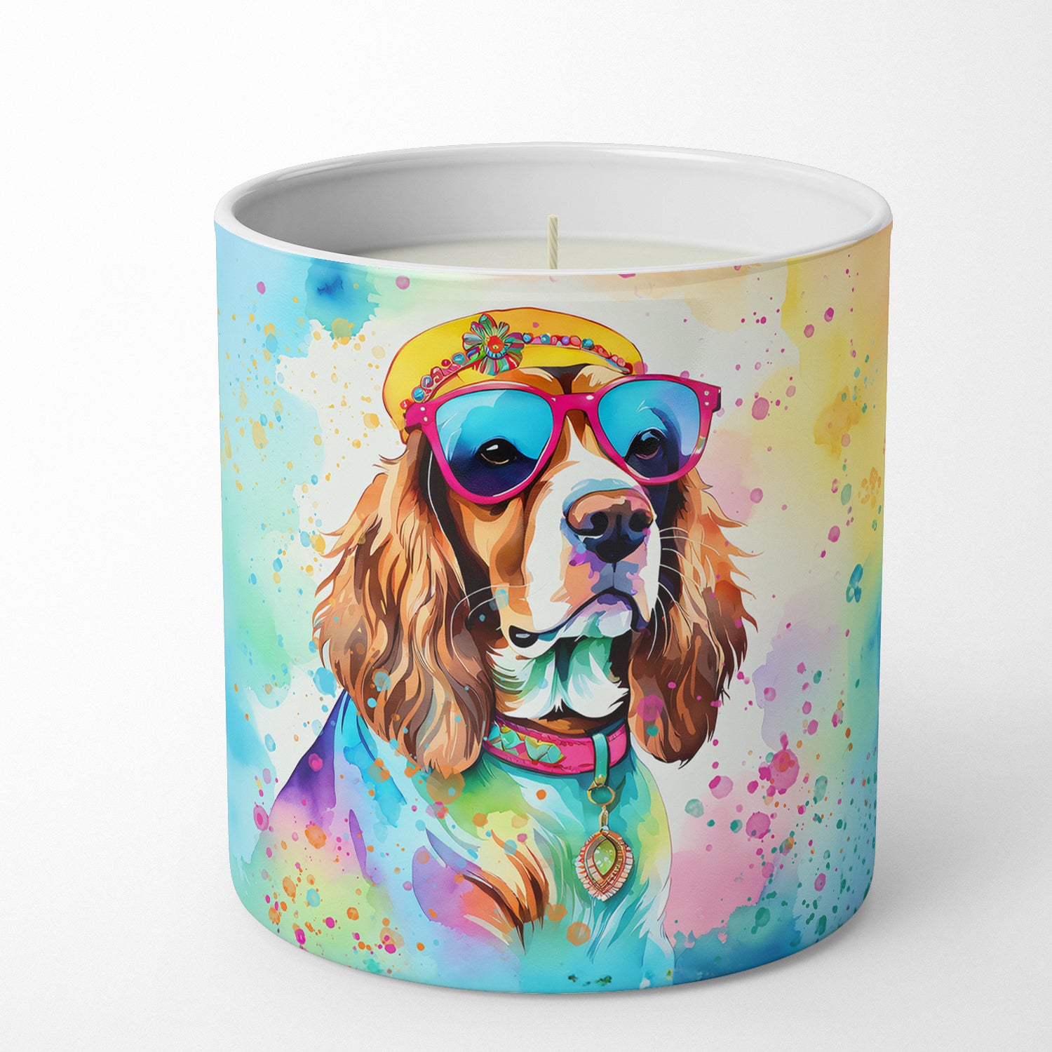 Buy this Cavalier Spaniel Hippie Dawg Decorative Soy Candle