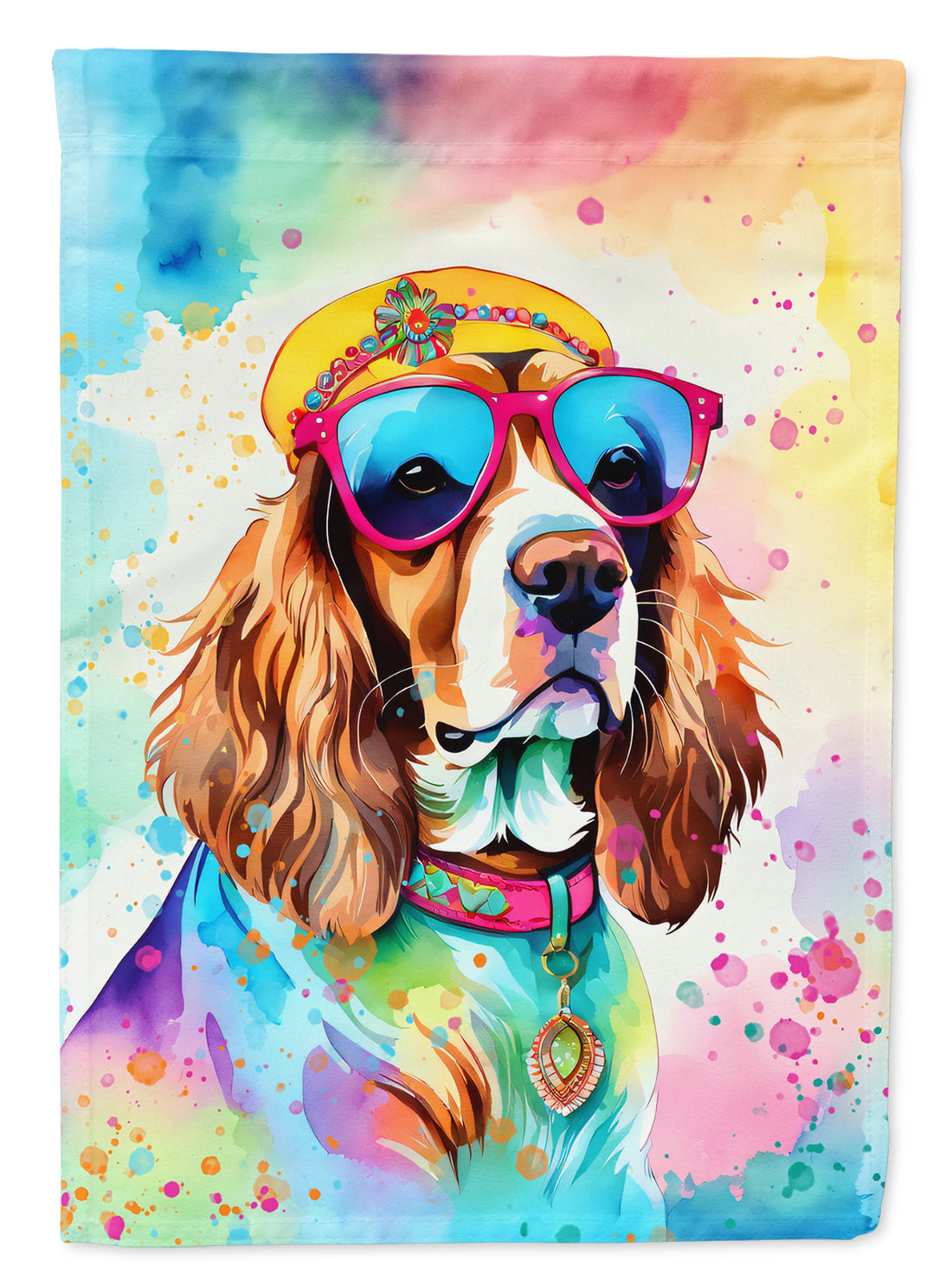 Buy this Cavalier Spaniel Hippie Dawg House Flag