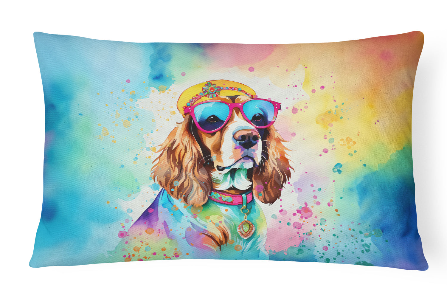 Buy this Cavalier Spaniel Hippie Dawg Fabric Decorative Pillow