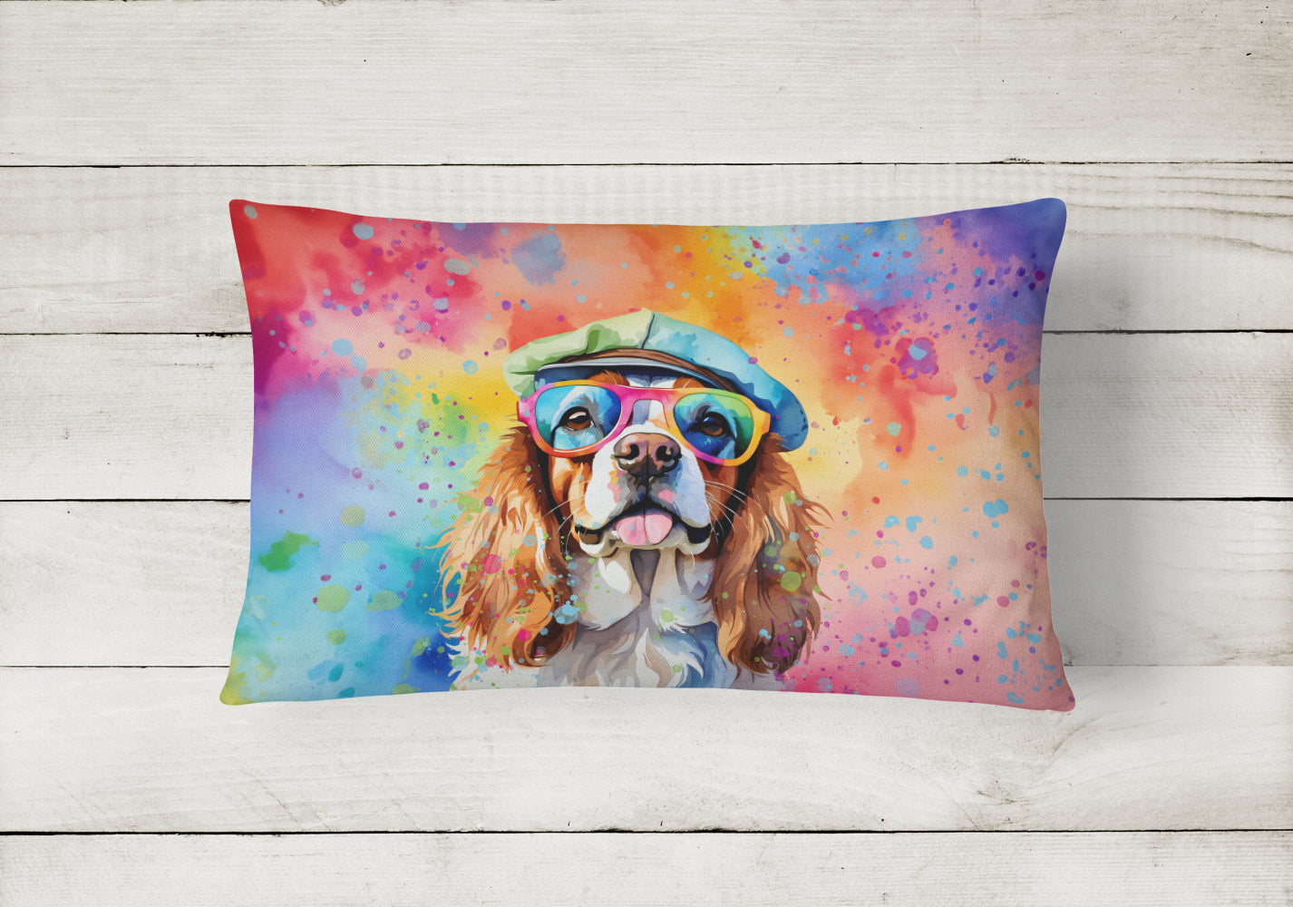 Buy this Cavalier Spaniel Hippie Dawg Fabric Decorative Pillow