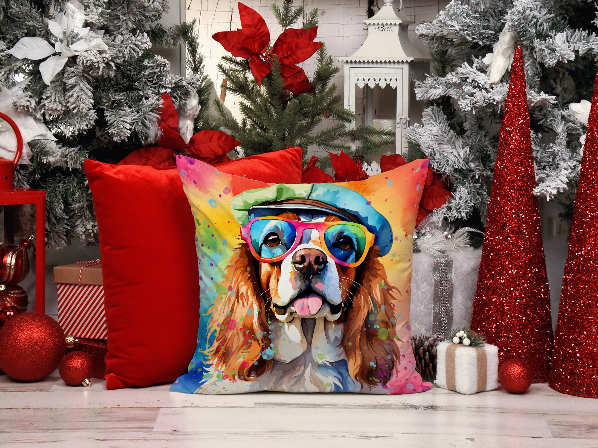 Buy this Cavalier Spaniel Hippie Dawg Fabric Decorative Pillow