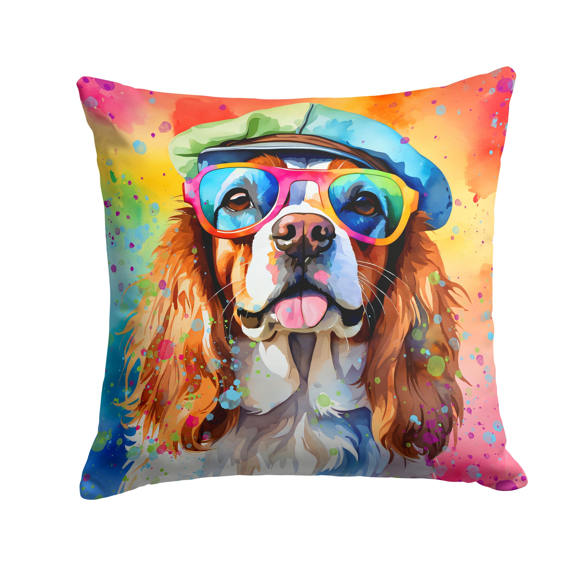 Buy this Cavalier Spaniel Hippie Dawg Fabric Decorative Pillow