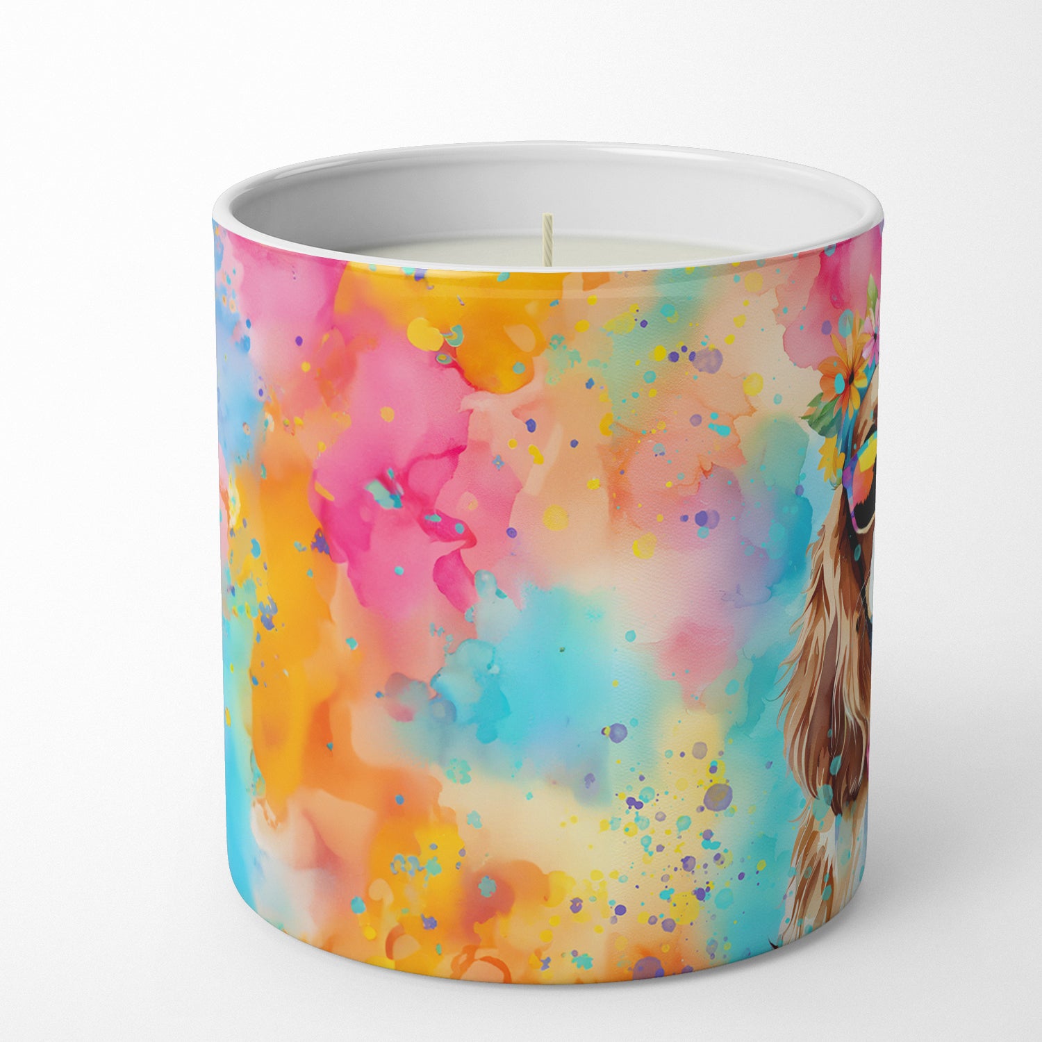 Cavalier Spaniel Hippie Dawg Decorative Soy Candle