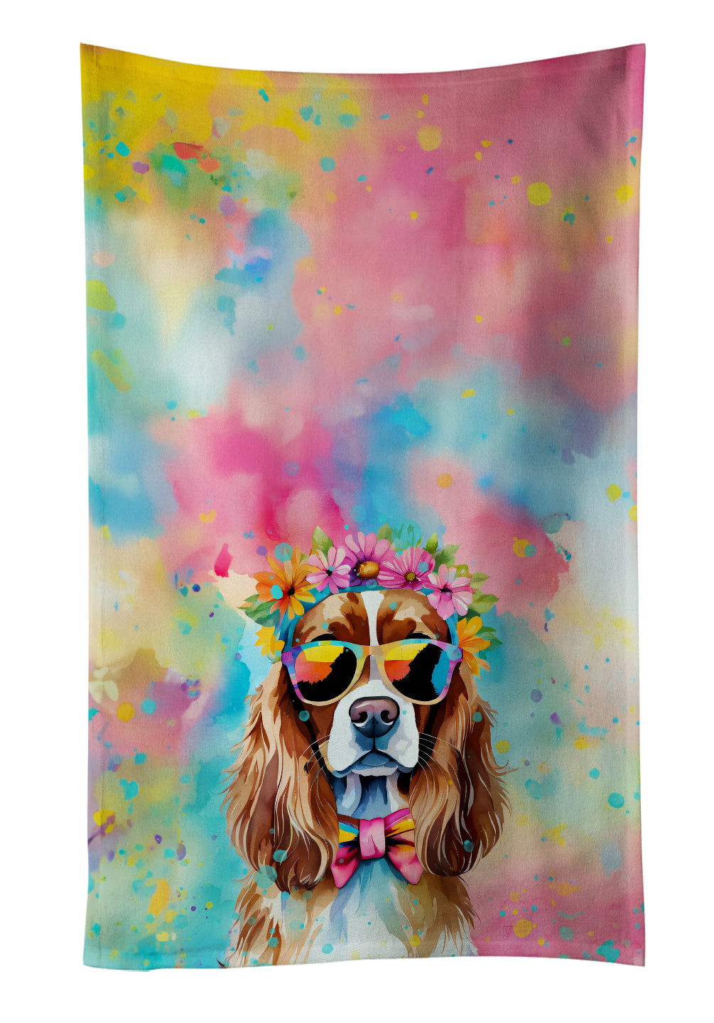 Buy this Cavalier Spaniel Hippie Dawg Kitchen Towel