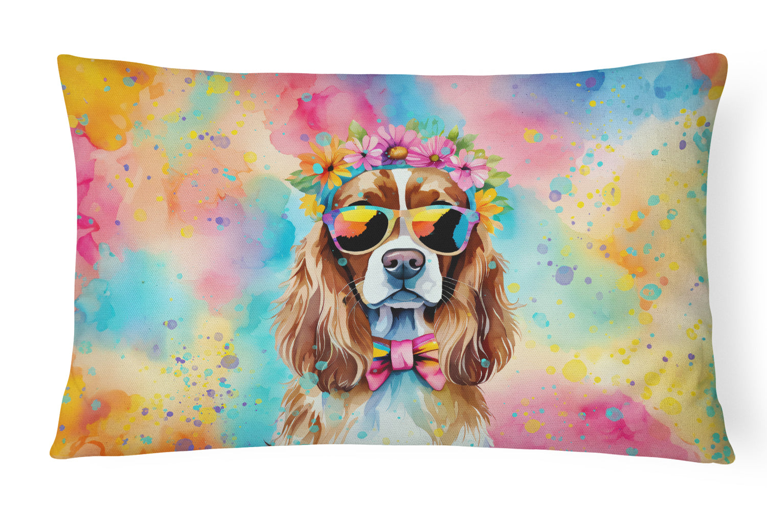 Buy this Cavalier Spaniel Hippie Dawg Fabric Decorative Pillow