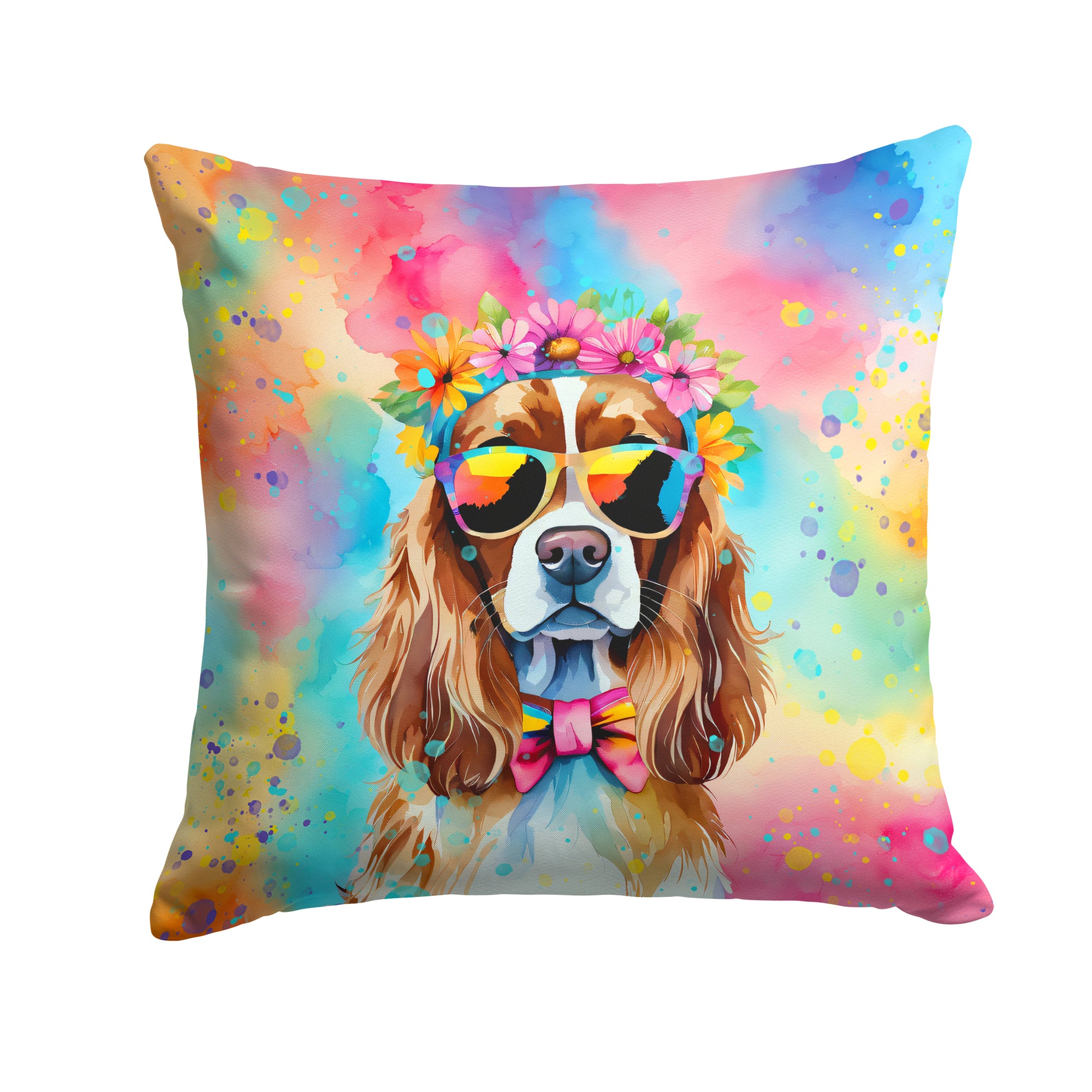 Buy this Cavalier Spaniel Hippie Dawg Fabric Decorative Pillow