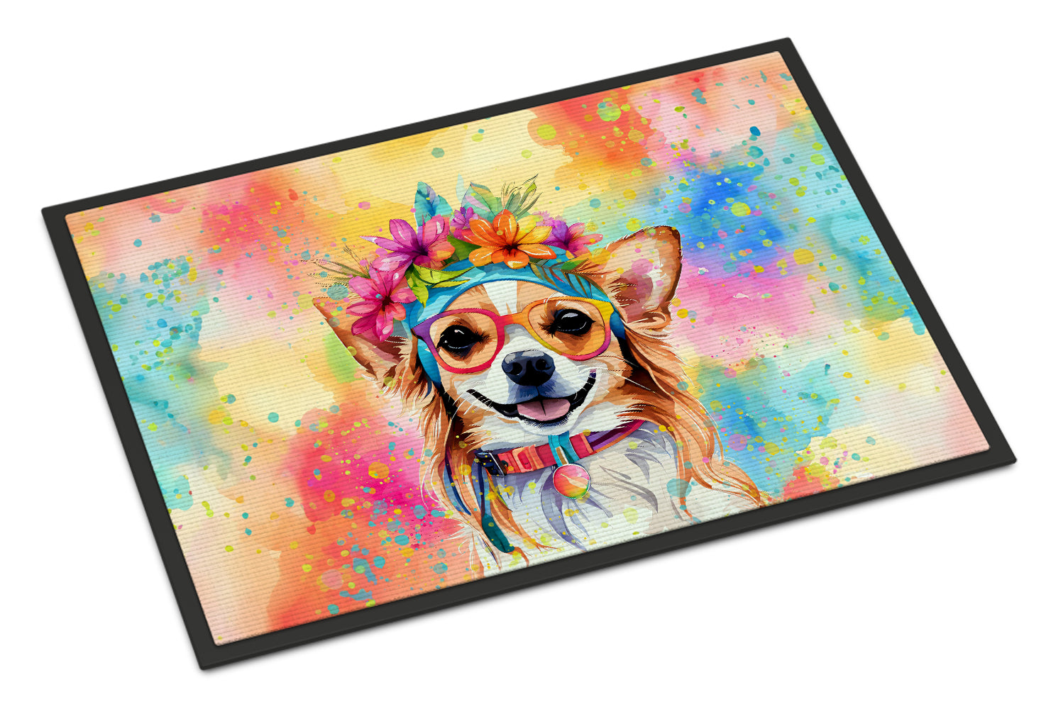 Buy this Chihuahua Hippie Dawg Indoor or Outdoor Mat 24x36